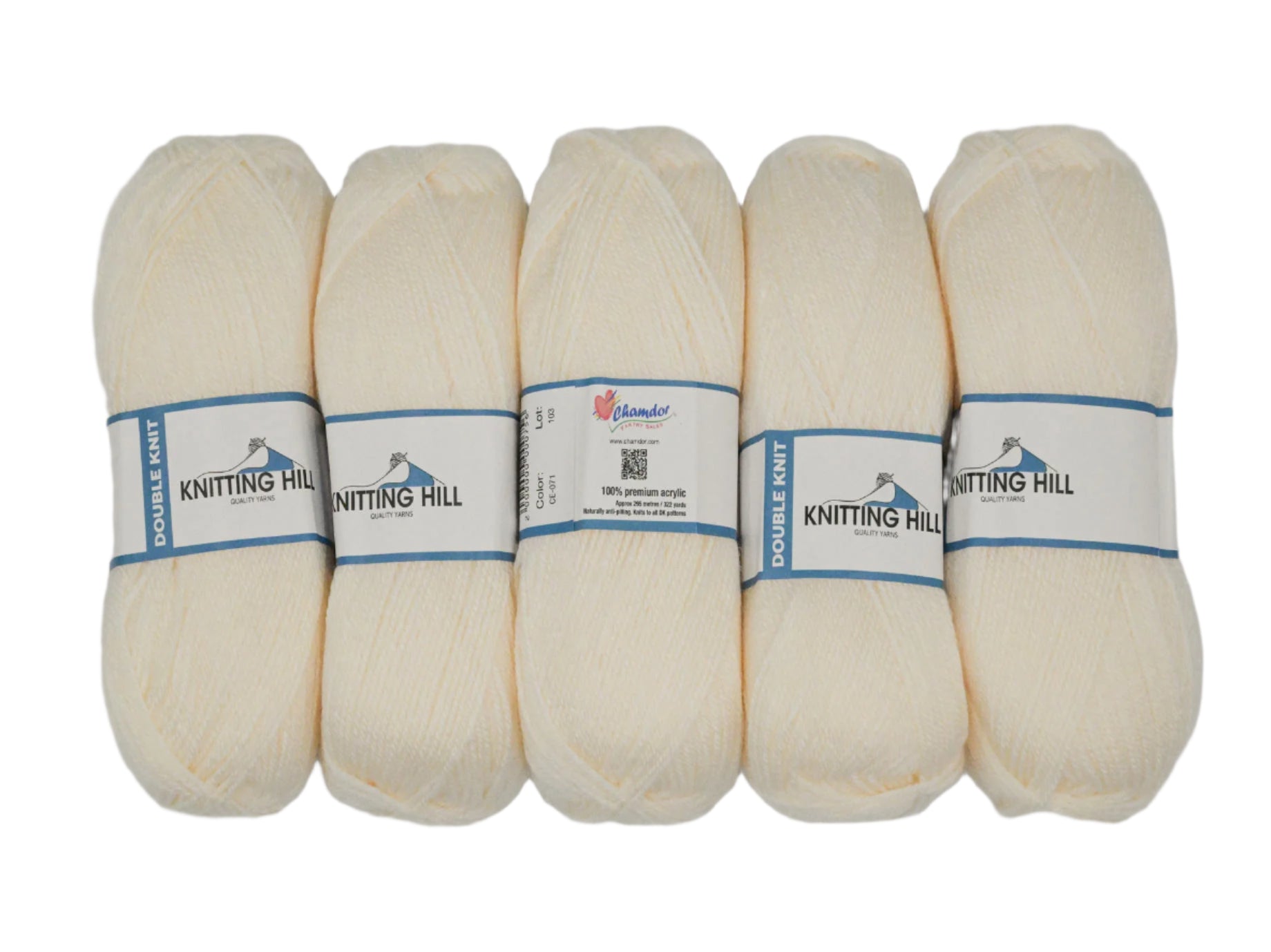 5pc 100G Knitting Hill Double Knit Cream