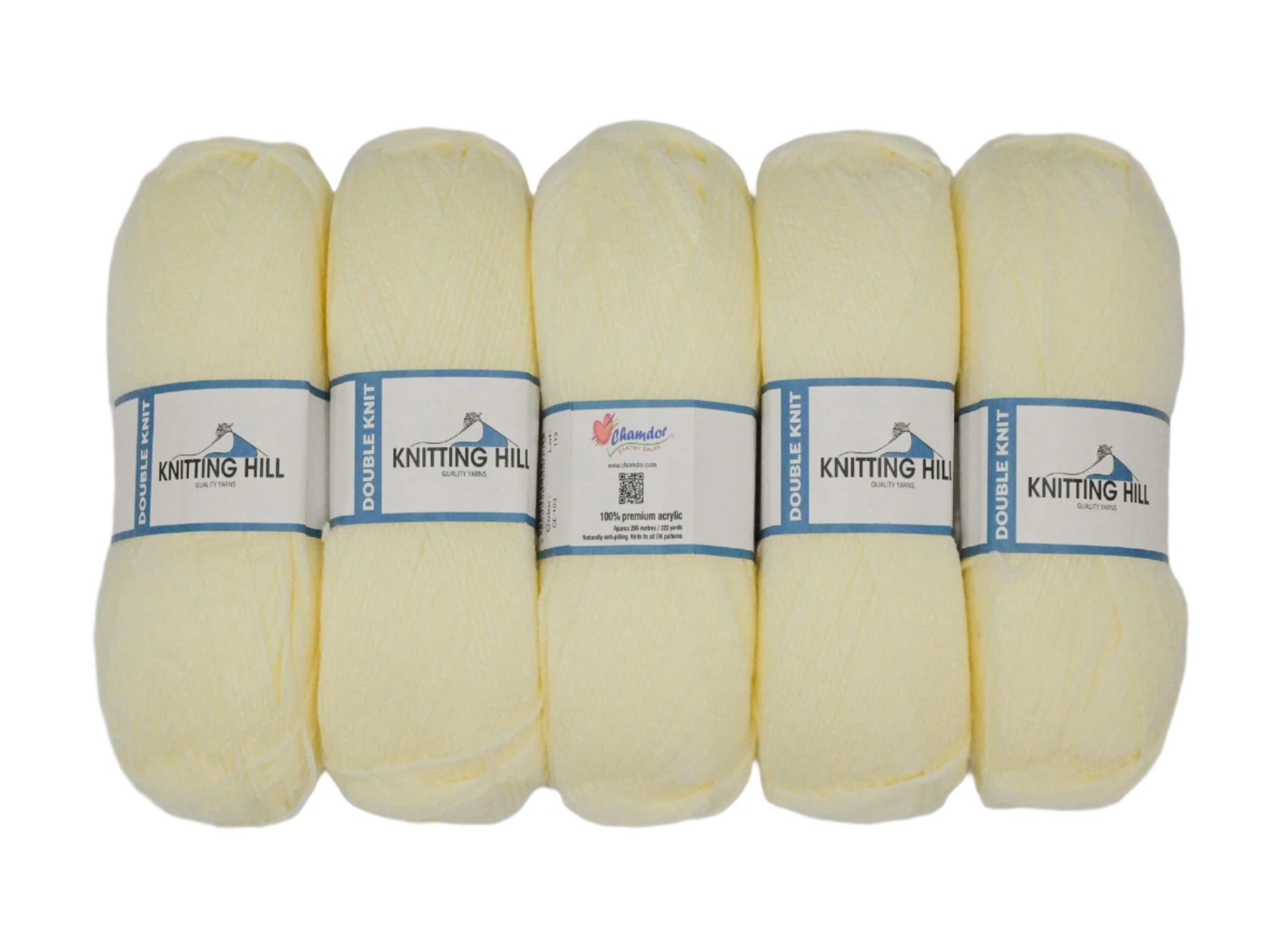 5pc 100G Knitting Hill Double Knit Lemon