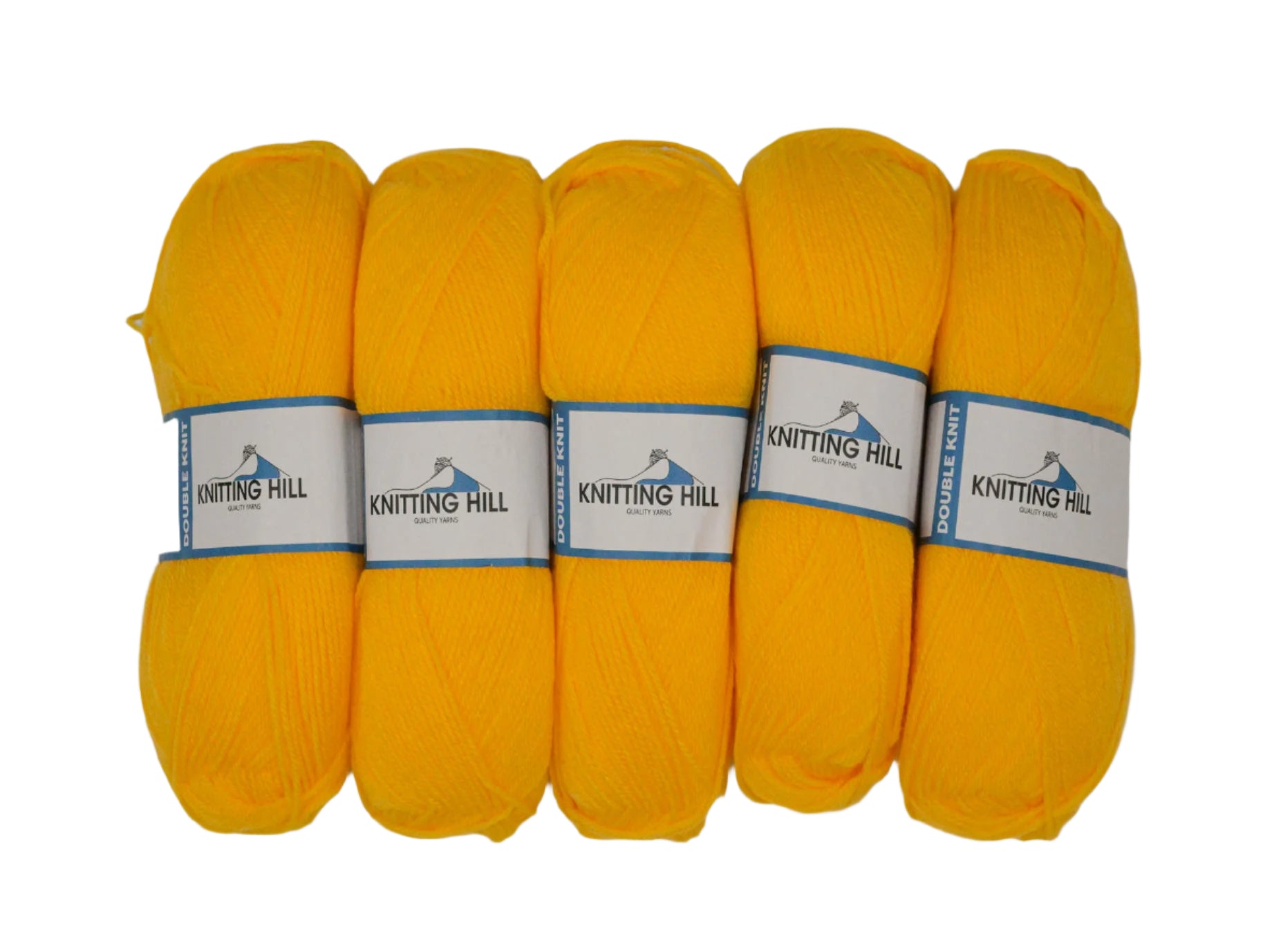 5pc 100G Knitting Hill Double Knit Yellow