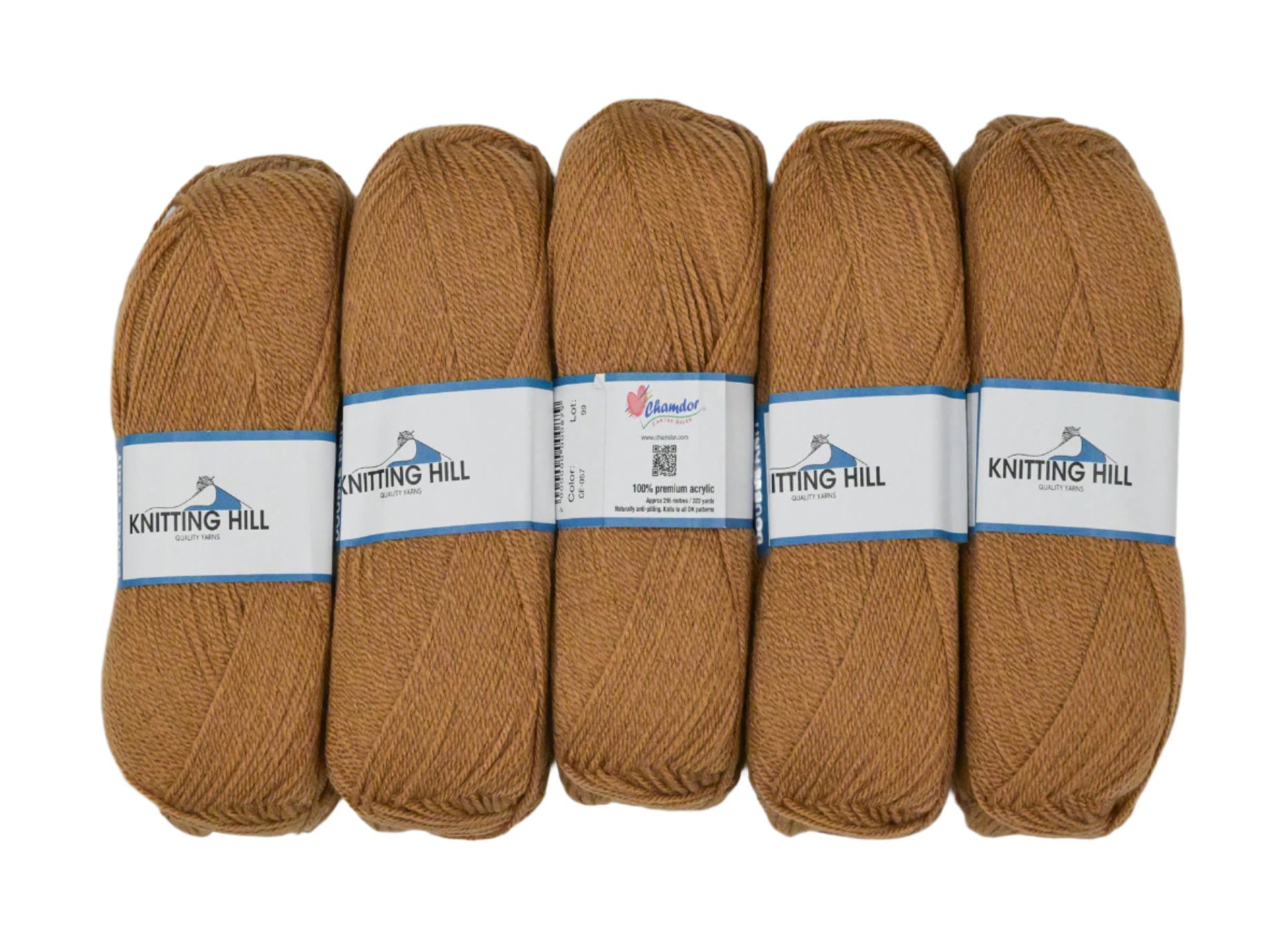5pc 100G Knitting Hill Double Knit Mocha