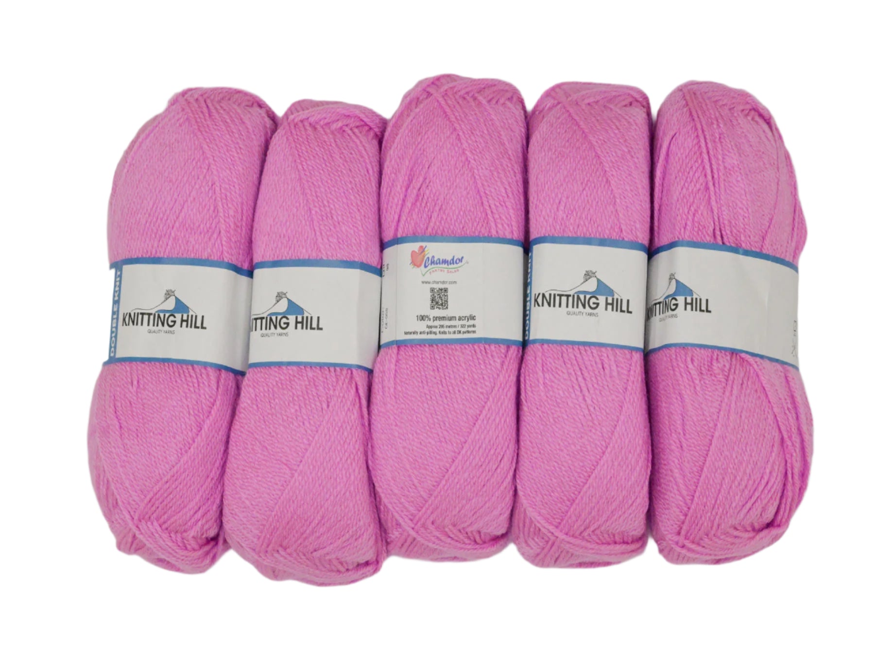 5pc 100G Knitting Hill Double Knit Bright Lilac
