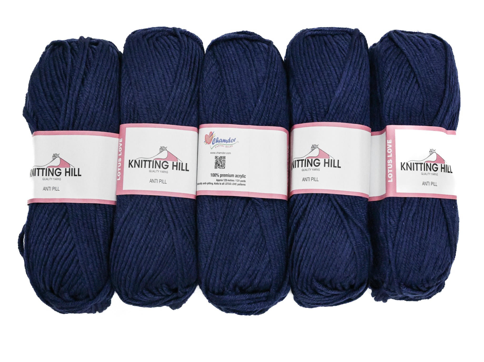 5pc 100G Knitting Hill Lotus Love Indigo Blue