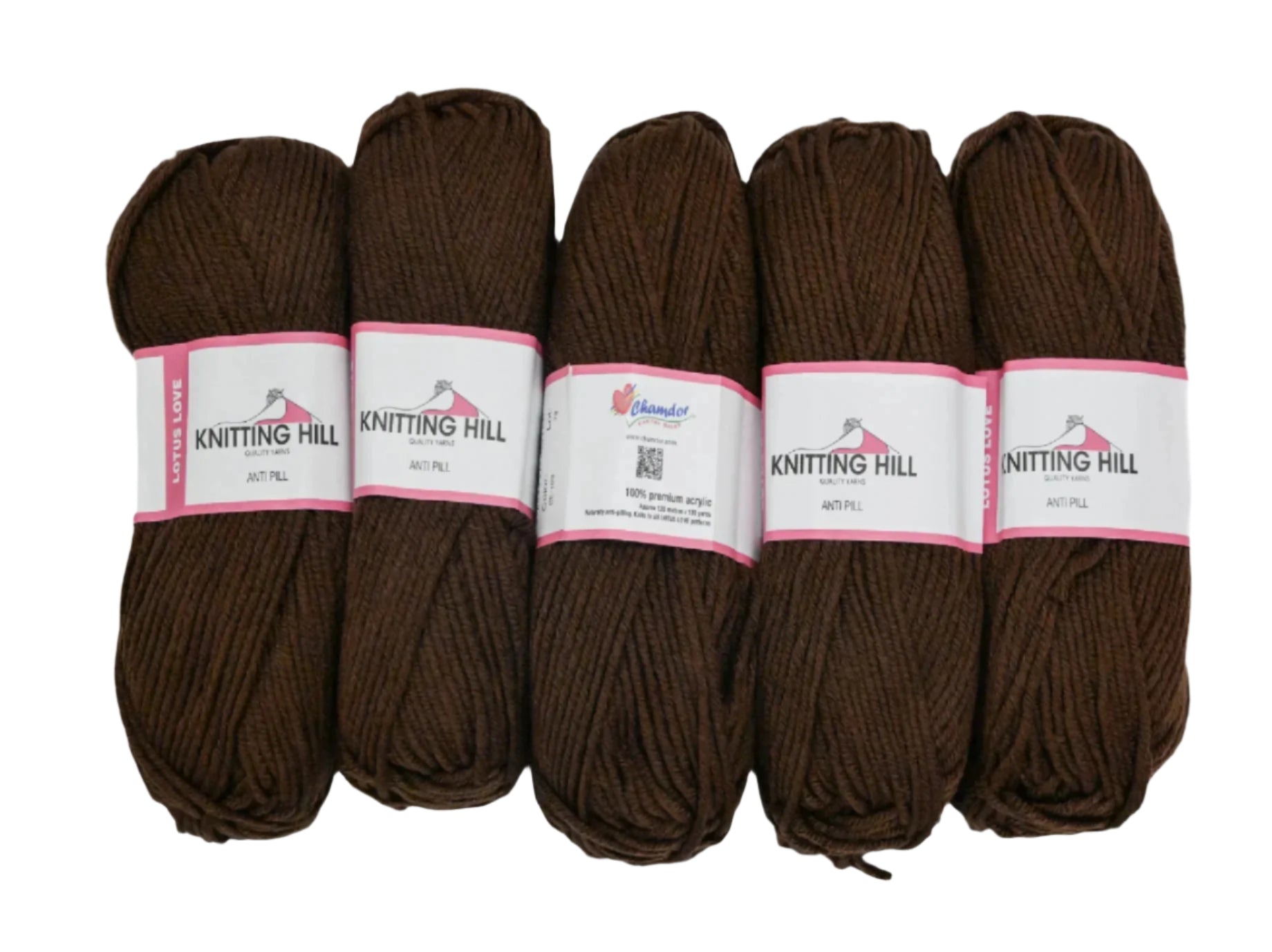 5pc 100G Knitting Hill Lotus Love Brown