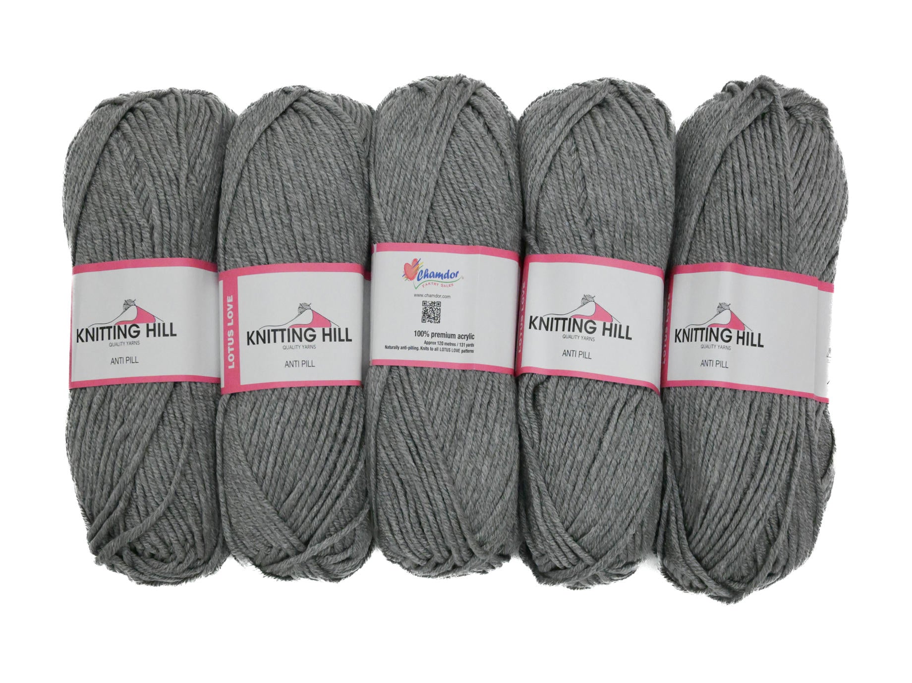 5pc 100G Knitting Hill Lotus Love Light Grey