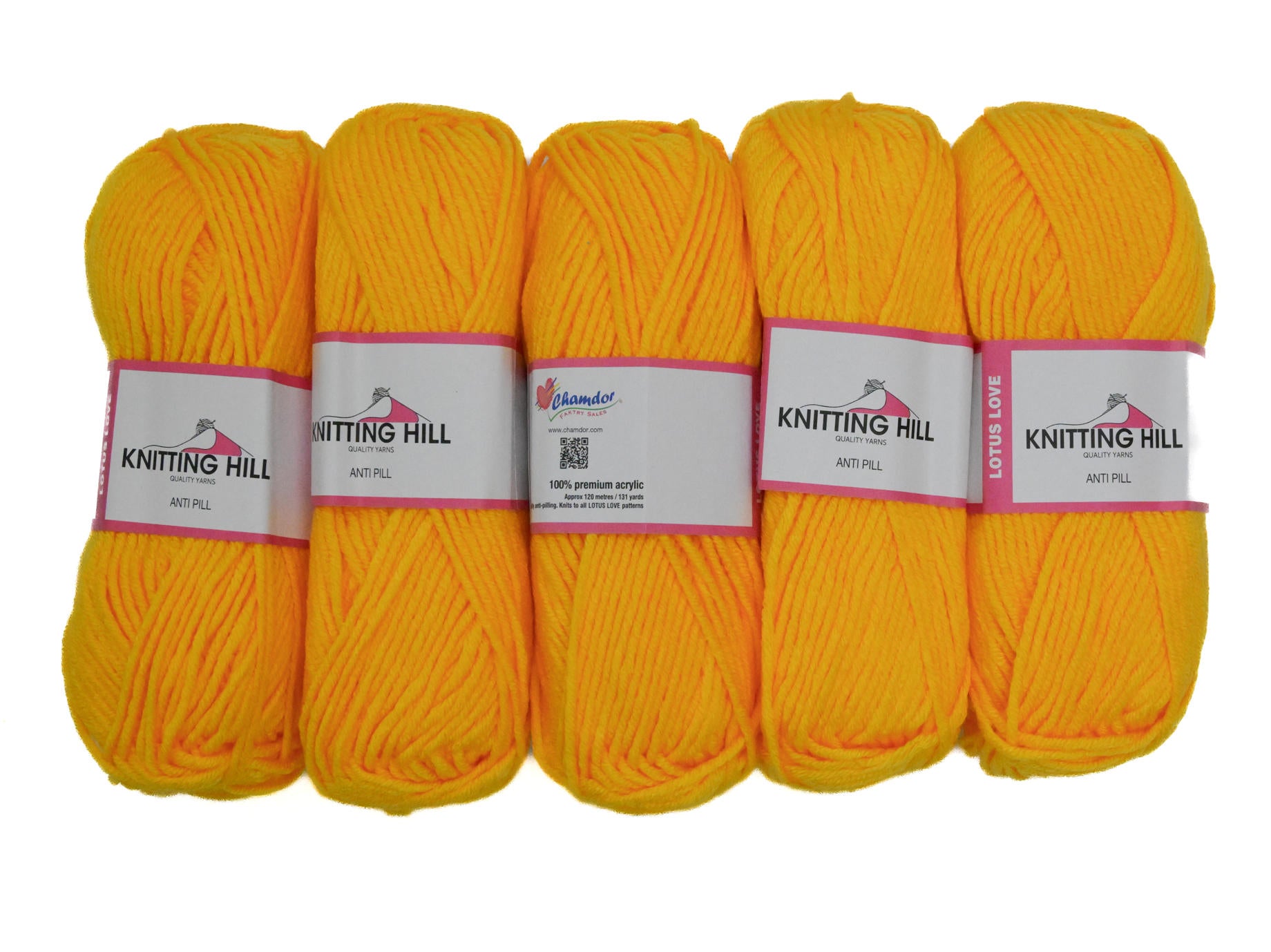 5pc 100G Knitting Hill Lotus Love Yellow