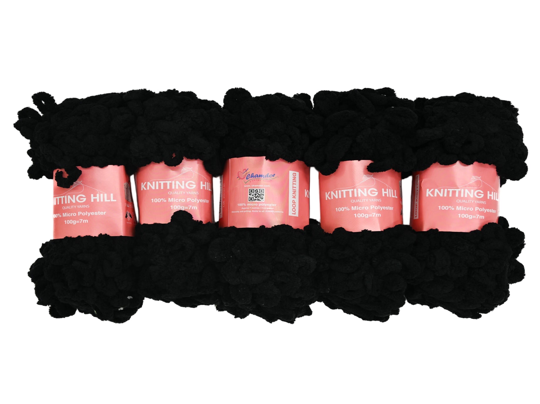 5pc 100g Loop Knitting Yarn Black
