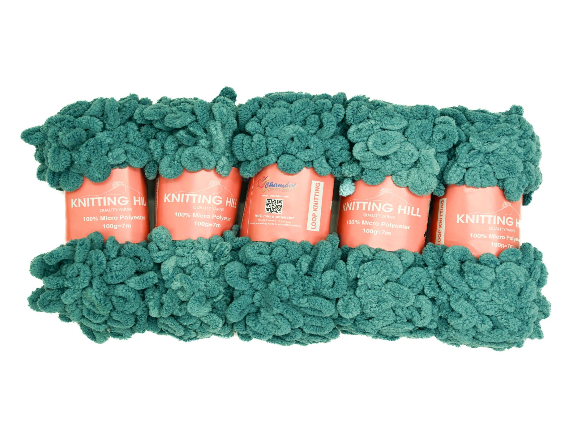 5pc 100g Loop Knitting Yarn Teal