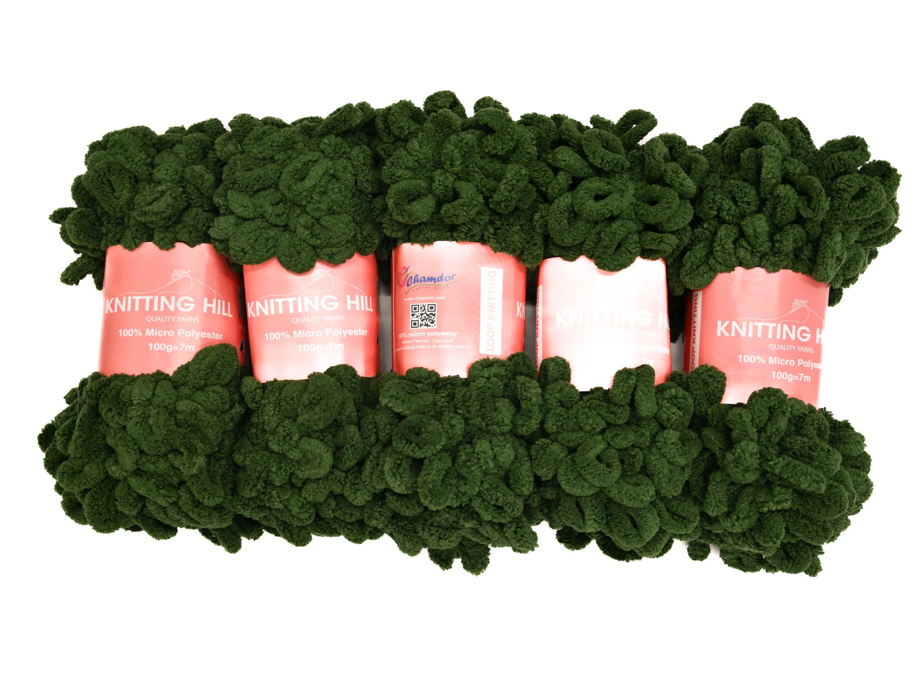 5pc 100g Loop Knitting Yarn Military Green
