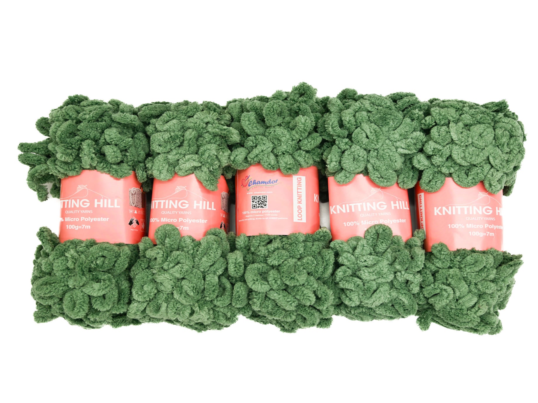 5pc 100g Loop Knitting Yarn Sage Green