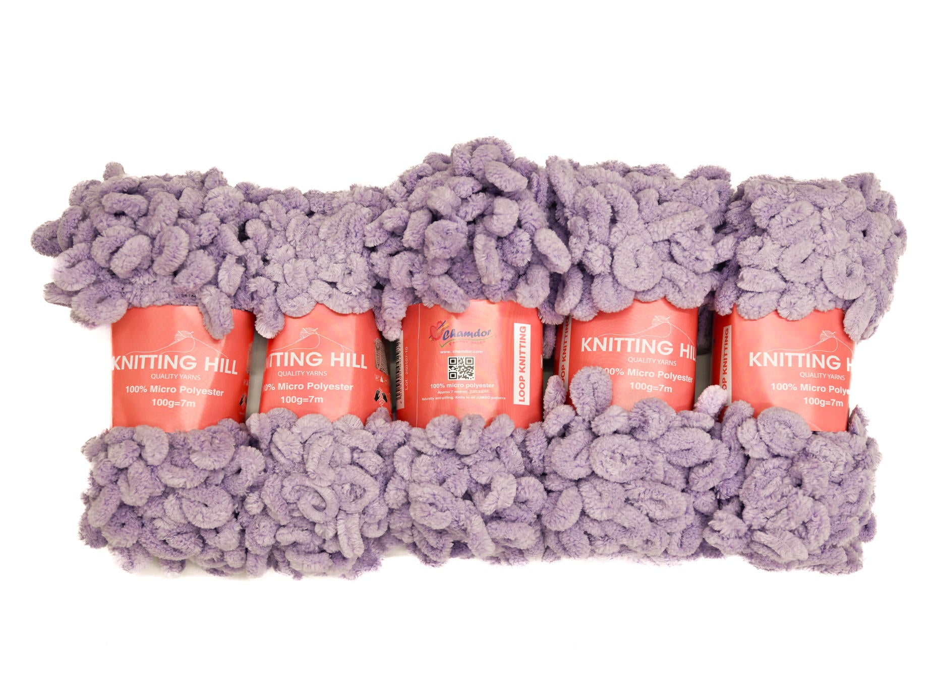 5pc 100g Loop Knitting Yarn Lilac