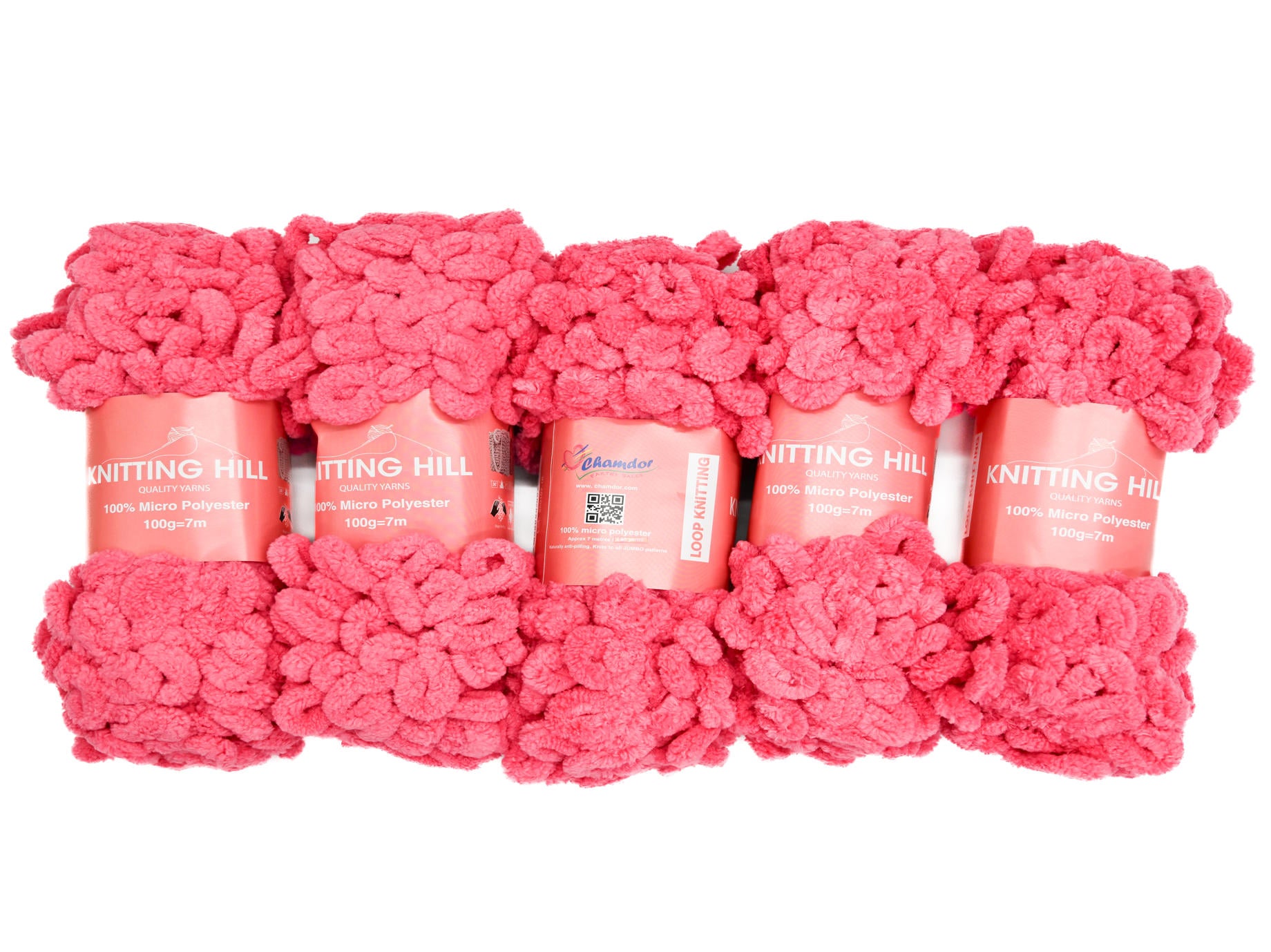 5pc 100g Loop Knitting Yarn Watermelon
