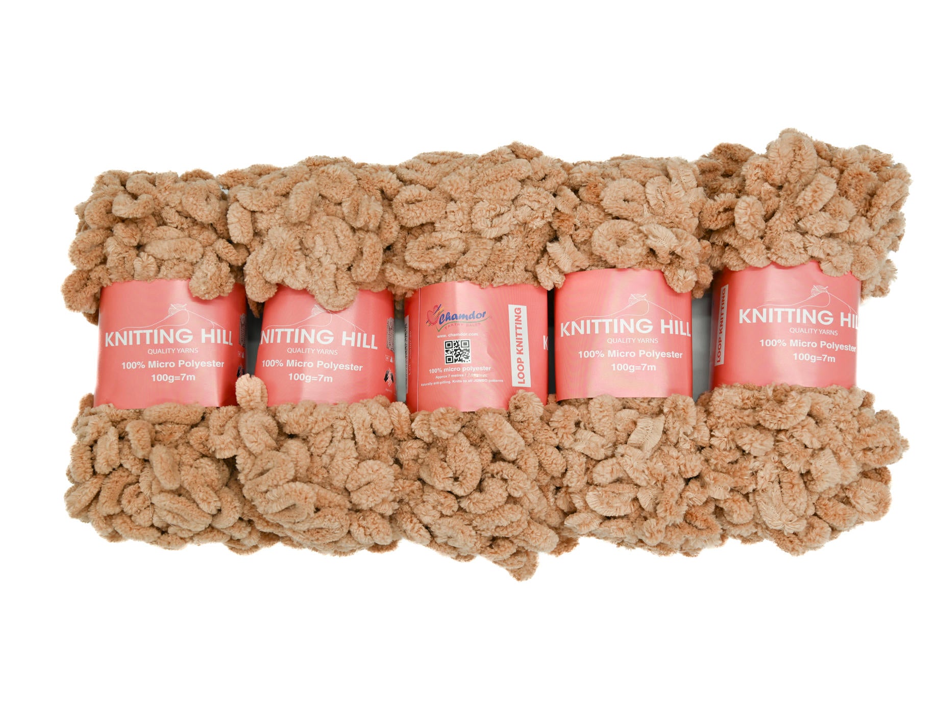5pc 100g Loop Knitting Yarn Beige