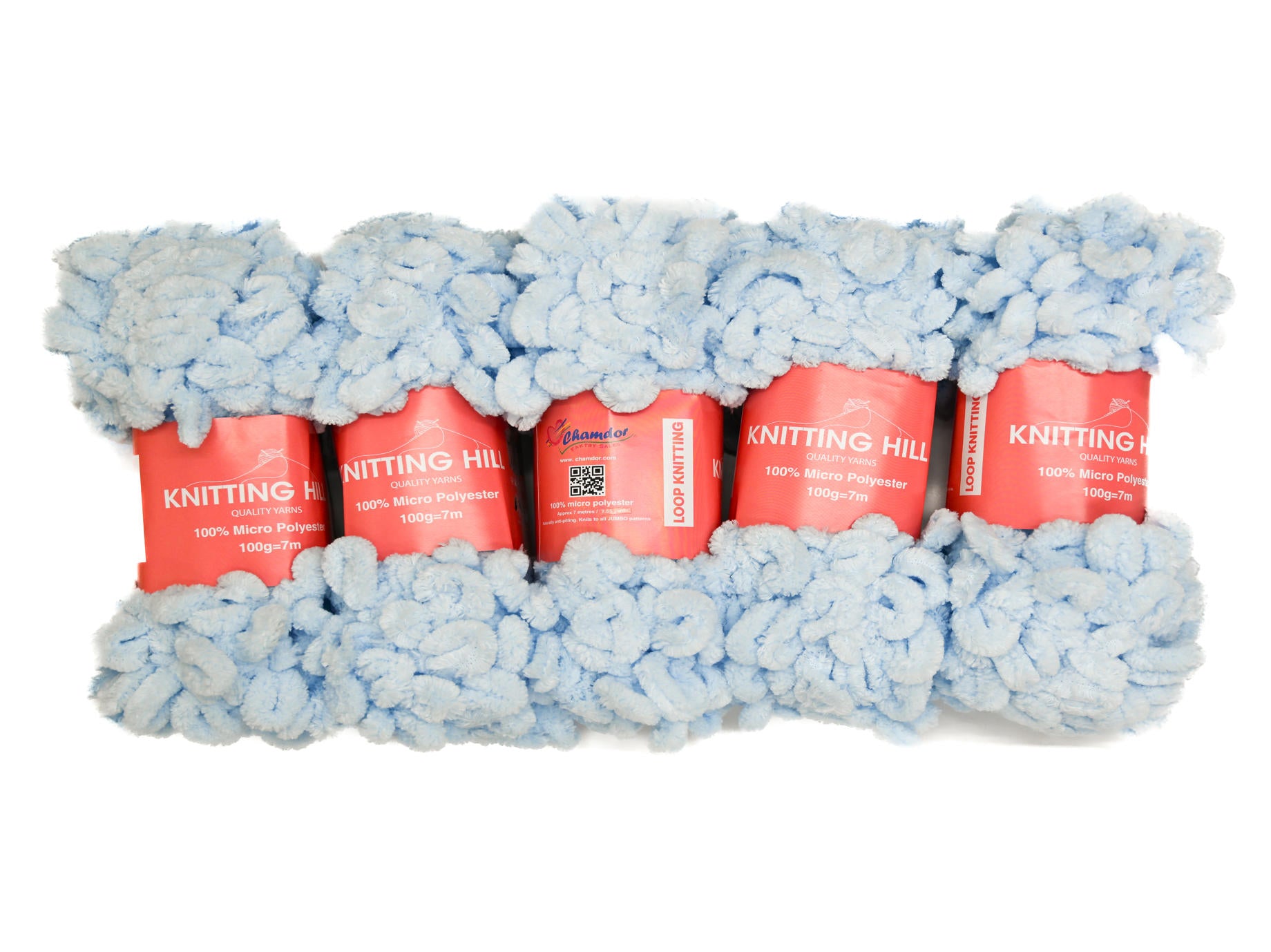 5pc 100g Loop Knitting Yarn Baby Blue
