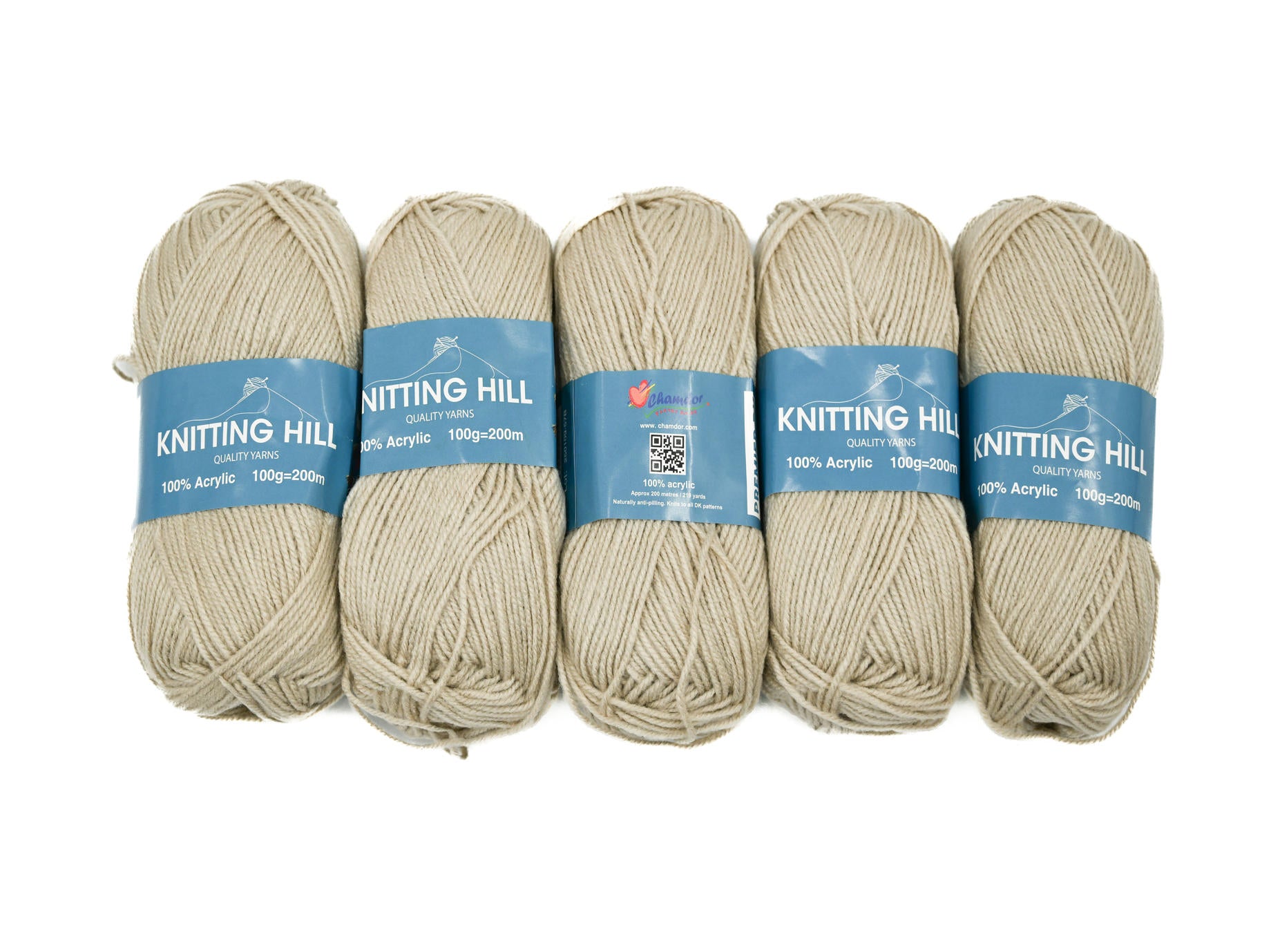 5pc 100g Knitting Hill Premier Double Knit Parchment