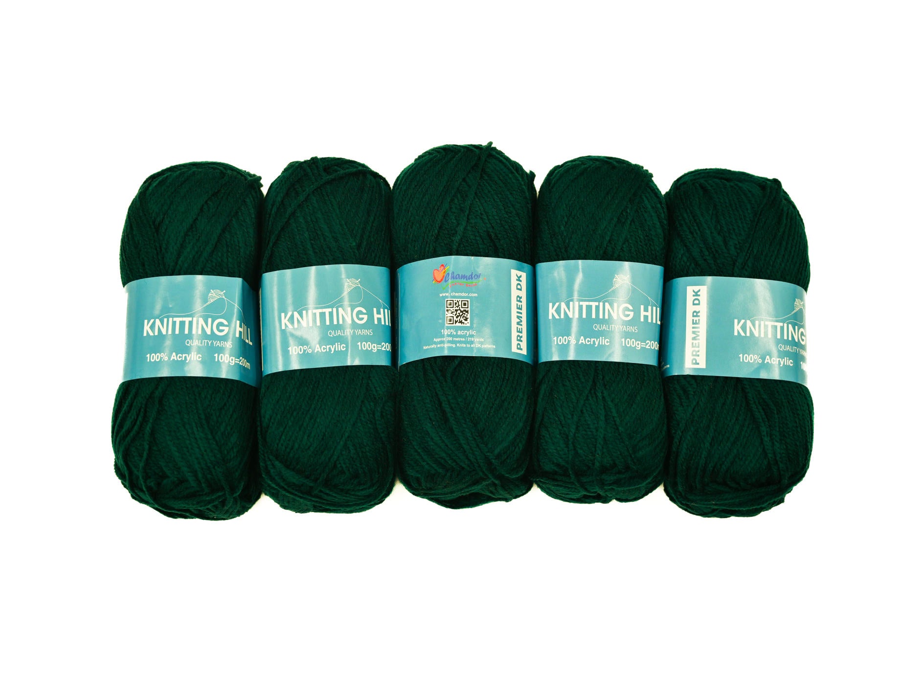 5pc 100g Knitting Hill Premier Double Knit Bottle/Green