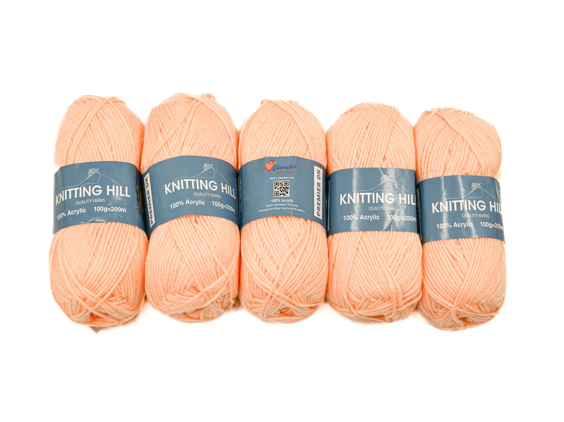 5pc 100g Knitting Hill Premier Double Knit Apricot