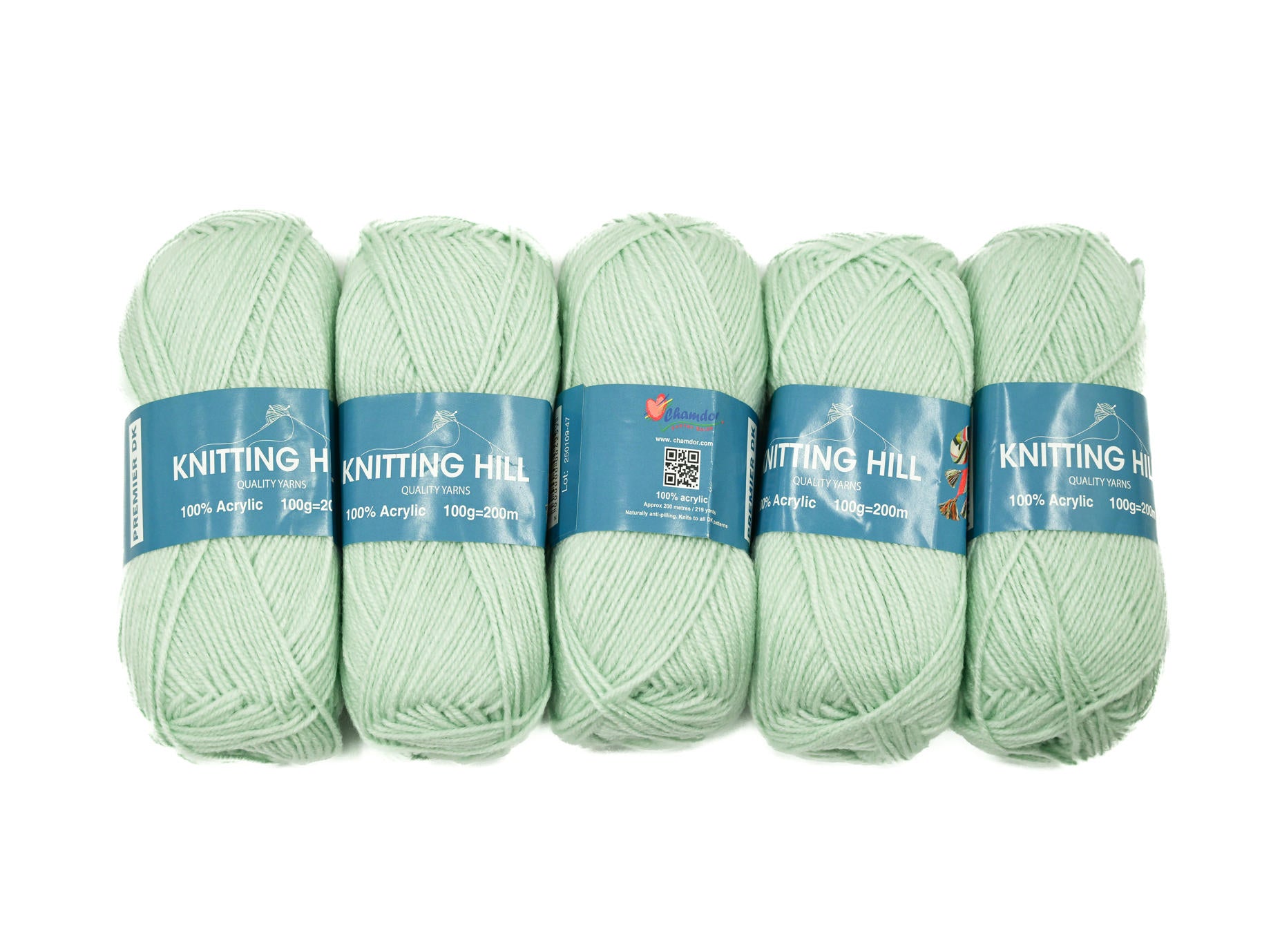 5pc 100g Knitting Hill Premier Double Knit Apple Green