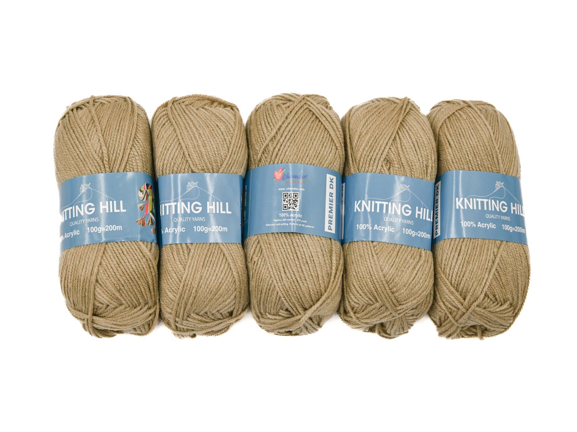 5pc 100g Knitting Hill Premier Double Knit Pepper