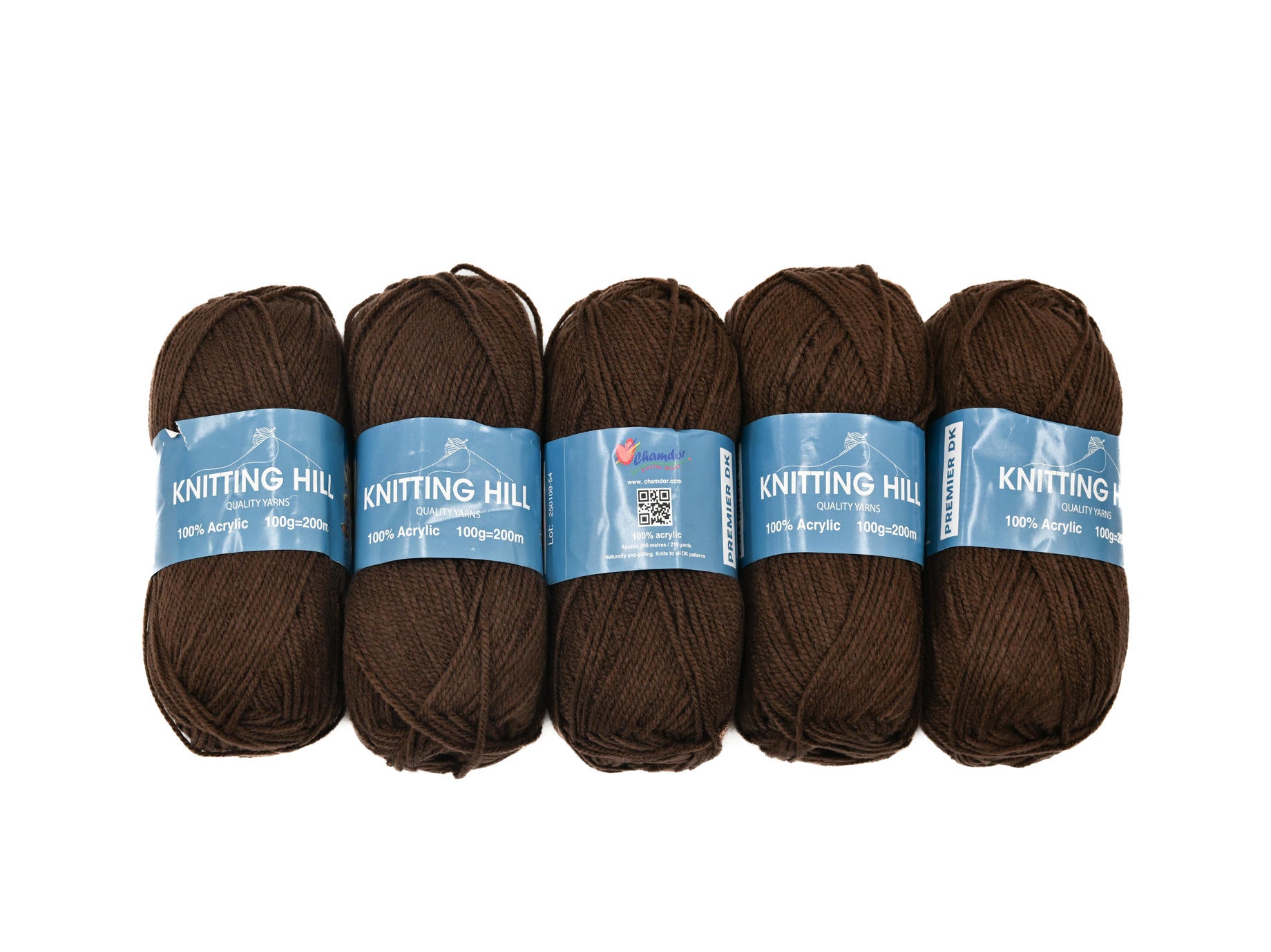 5pc 100g Knitting Hill Premier Double Knit Cocoa