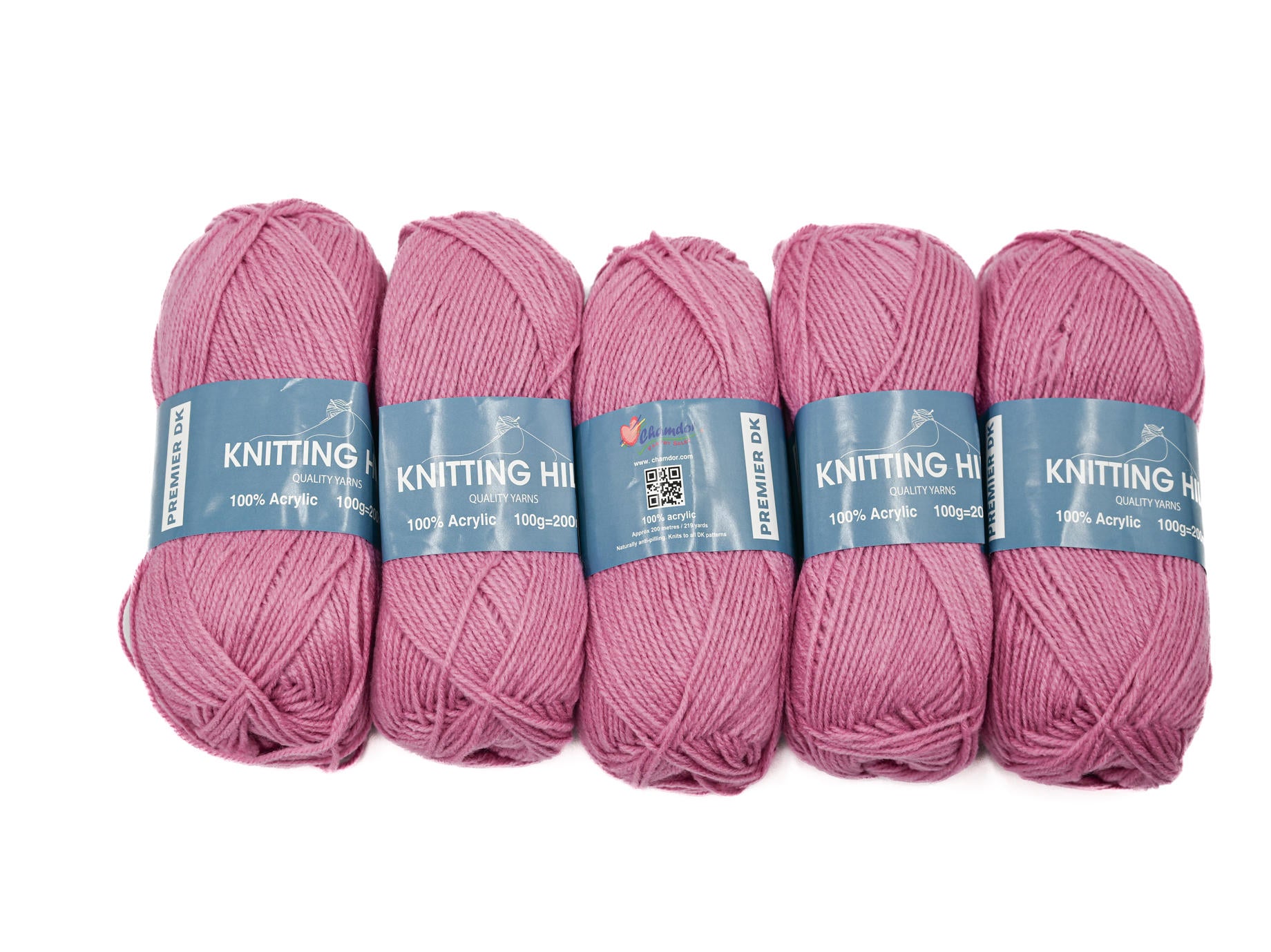 5pc 100g Knitting Hill Premier Double Knit Flamingo