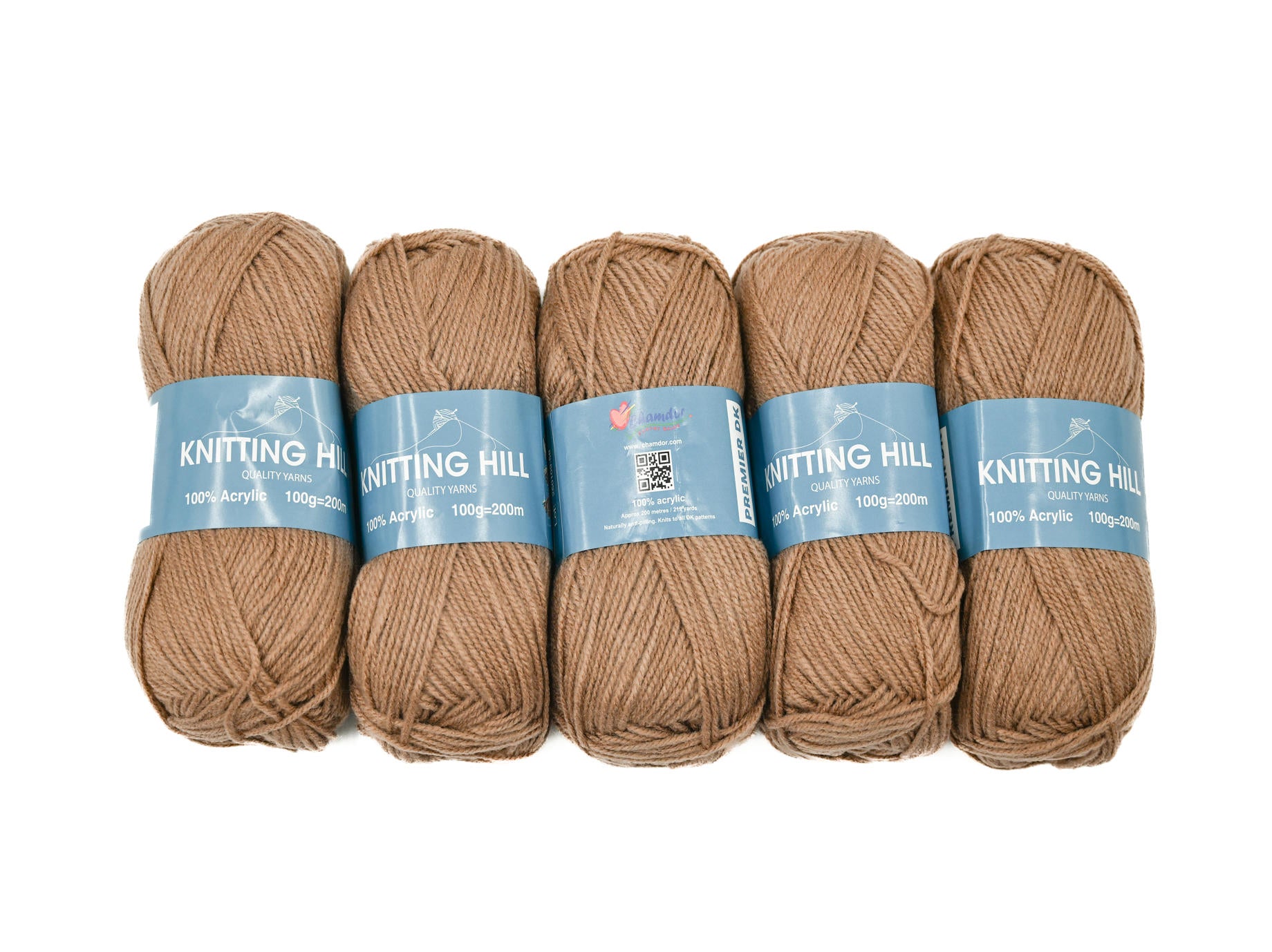 5pc 100g Knitting Hill Premier Double Knit Mocca