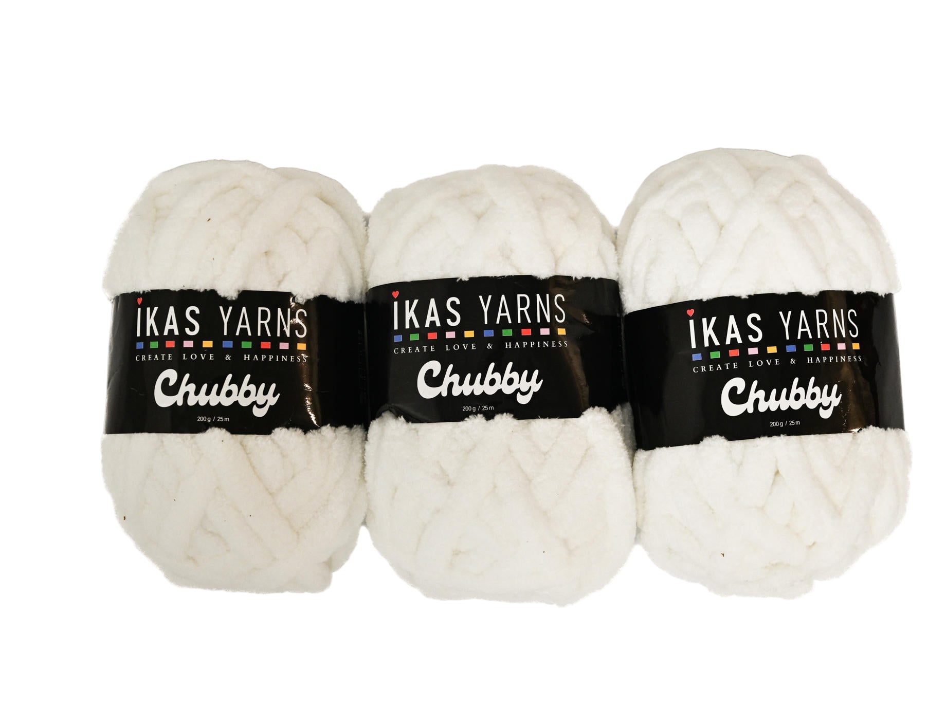 200g 3Pc Plain Chubby White