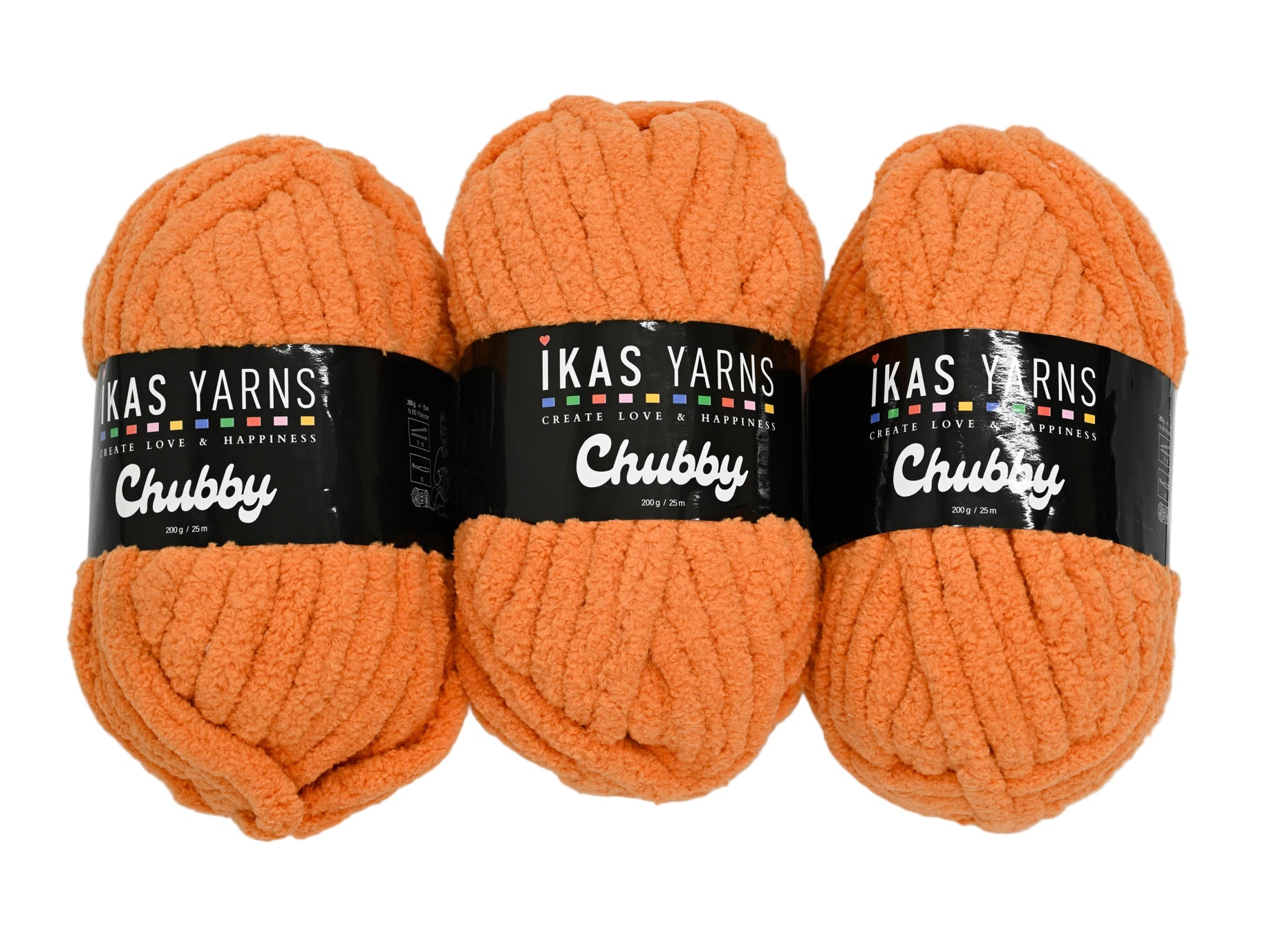 200g 3Pc Plain Chubby Orange