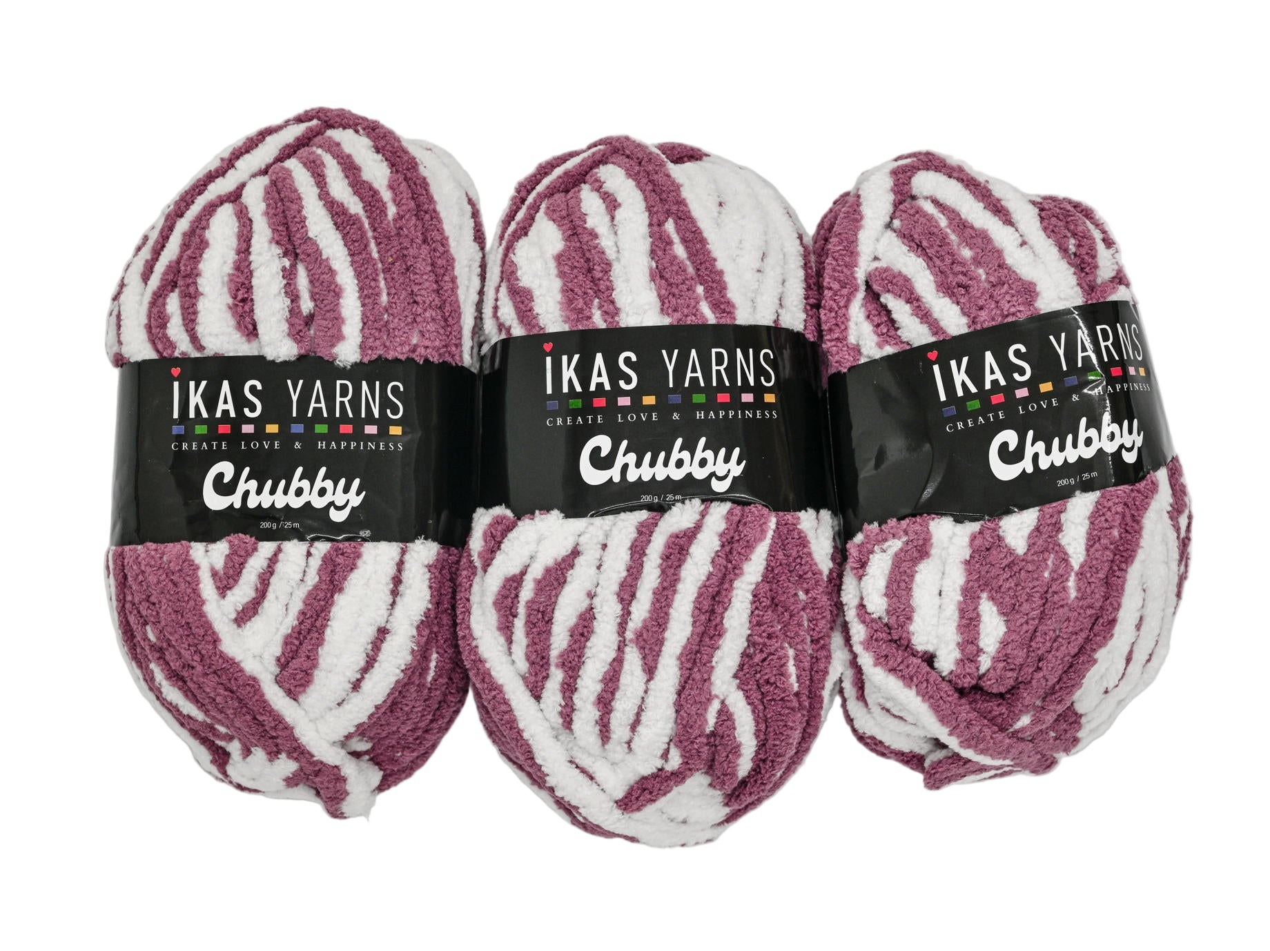 200g 3Pc Print Chubby White & Dark Purple