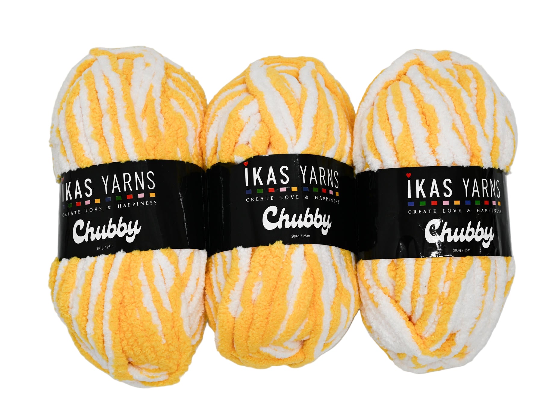 200g 3Pc Print Chubby White & Yellow