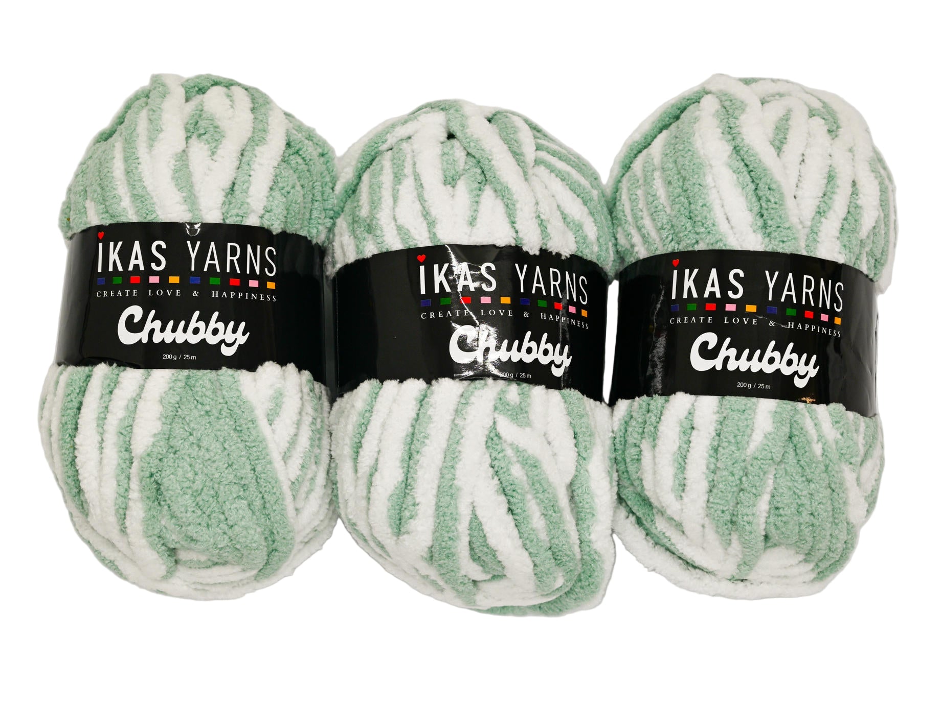 200g 3Pc Print Chubby White & Ice Blue