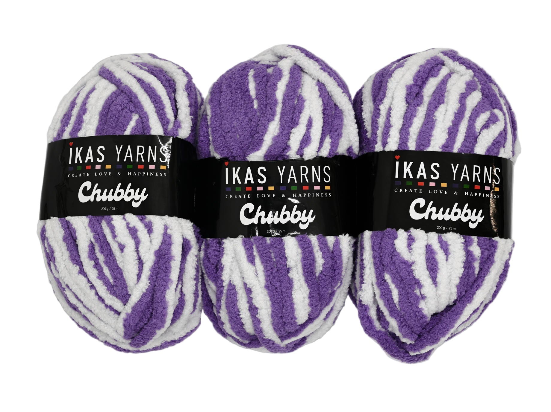 200g 3Pc Print Chubby White & Purple