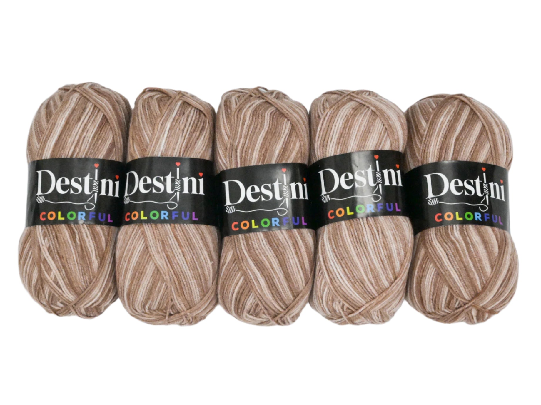 100g 5pc Destini Double Knit Colourful