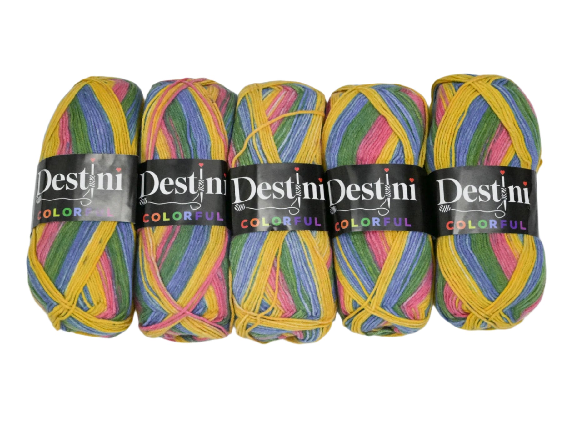 100g 5pc Destini Double Knit Colourful