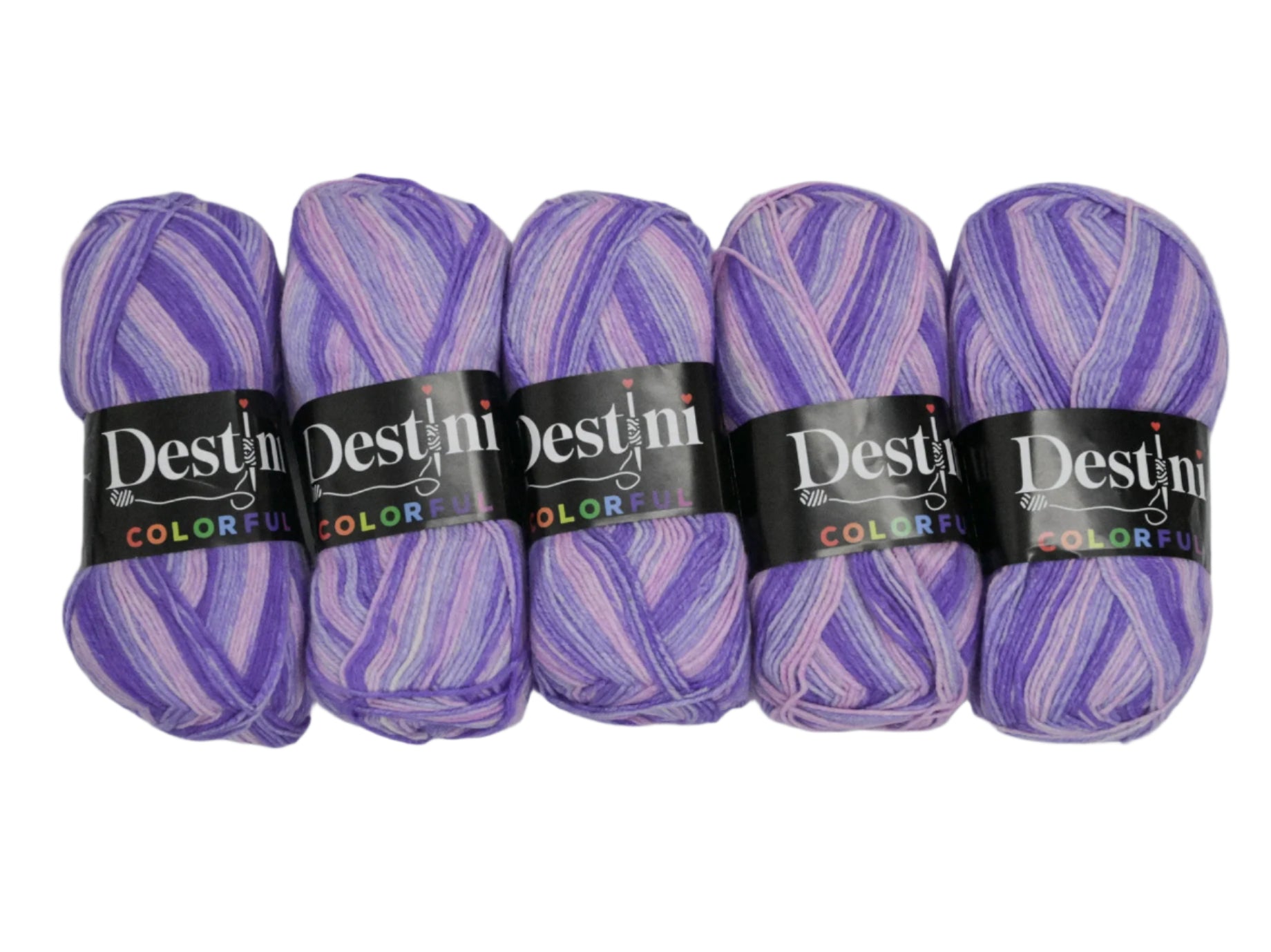 100g 5pc Destini Double Knit Colourful