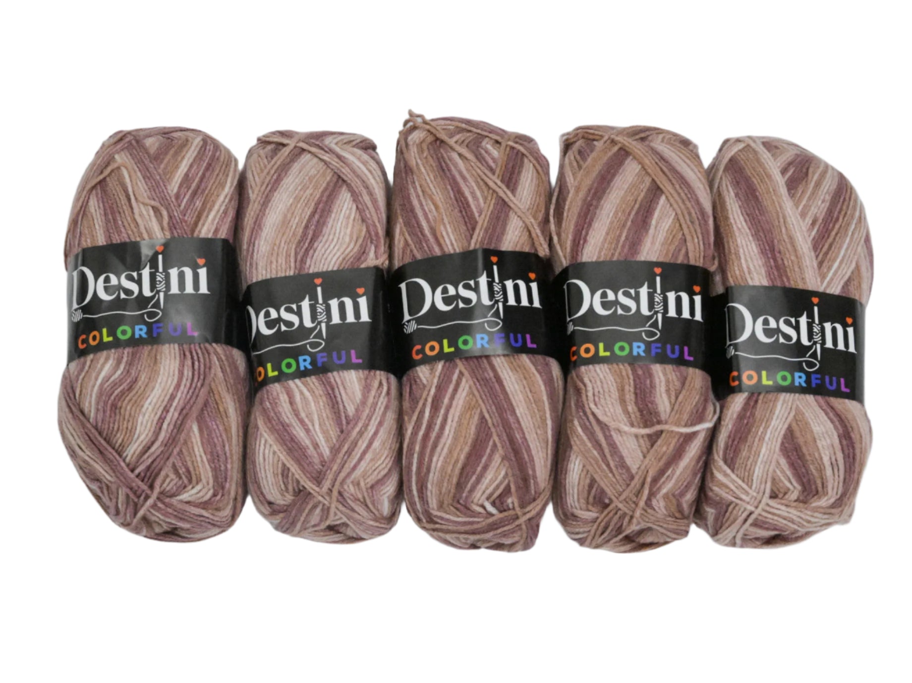 100g 5pc Destini Double Knit Colourful
