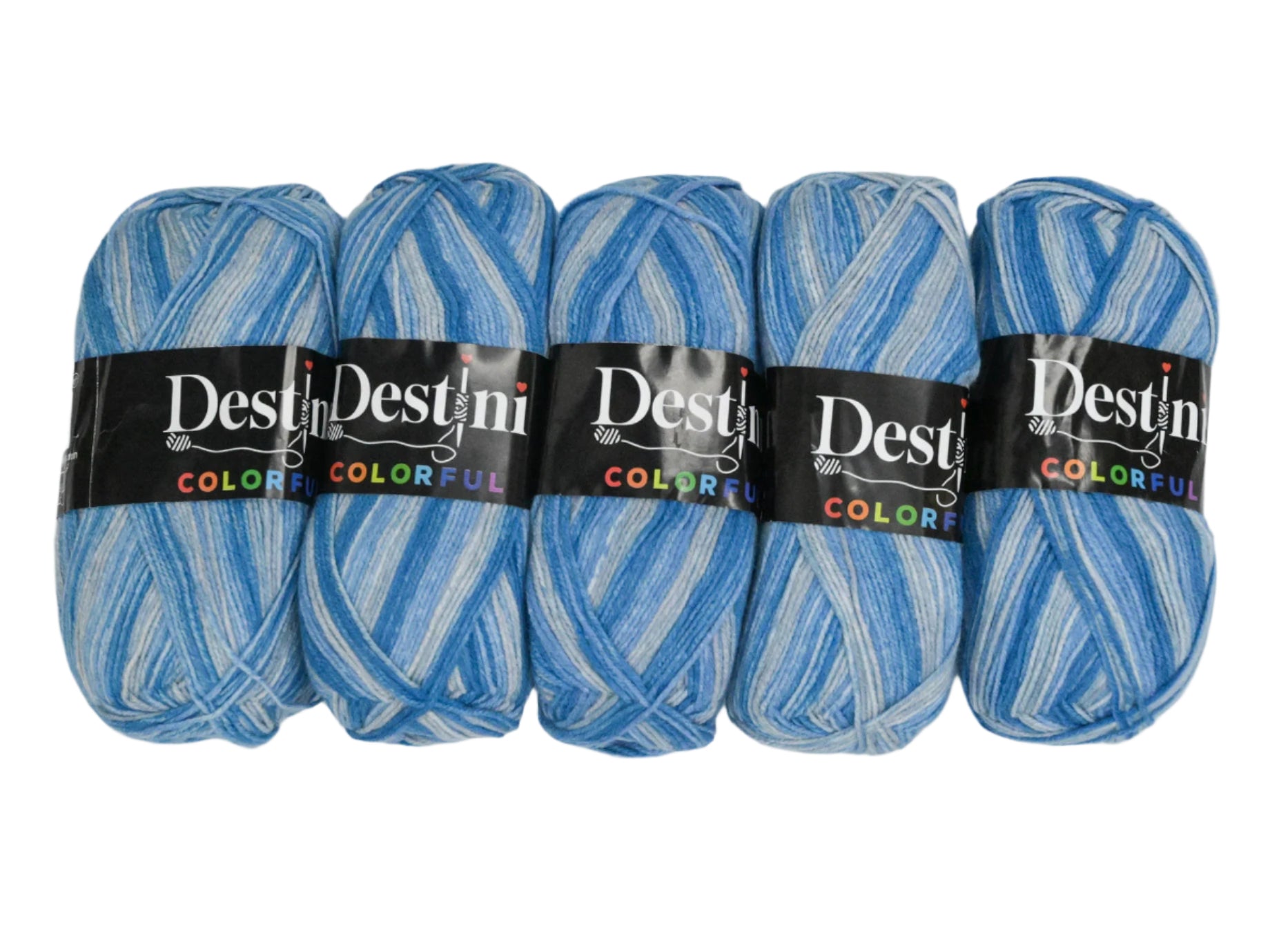 100g 5pc Destini Double Knit Colourful