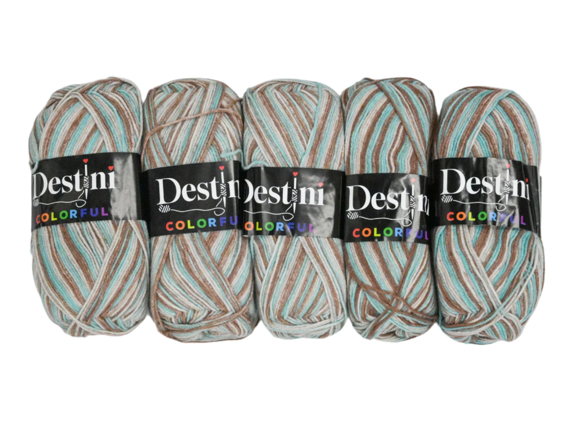 100g 5pc Destini Double Knit Colourful