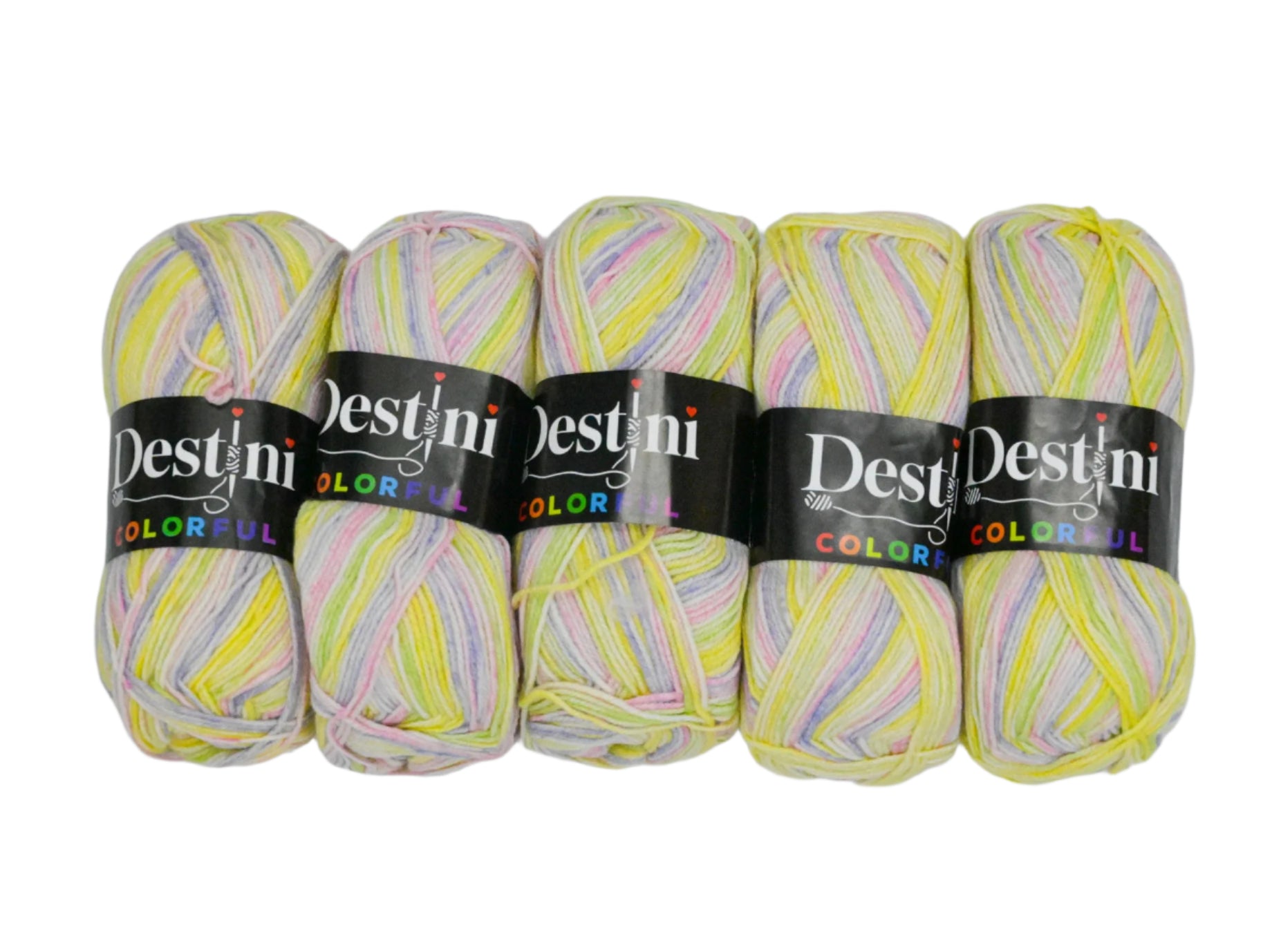 100g 5pc Destini Double Knit Colourful