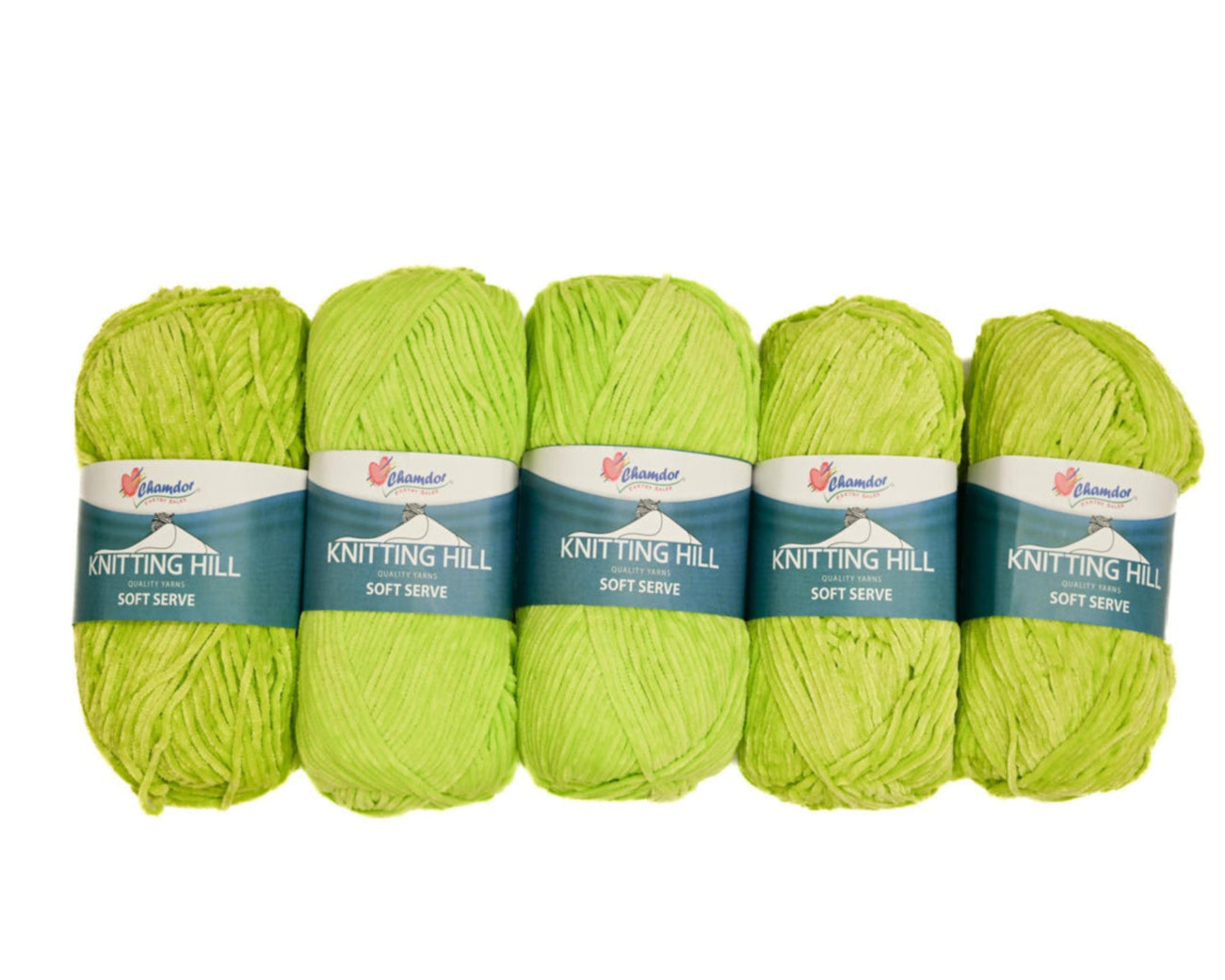 5pc 100g Knitting Hill Soft Serve Bottle Green