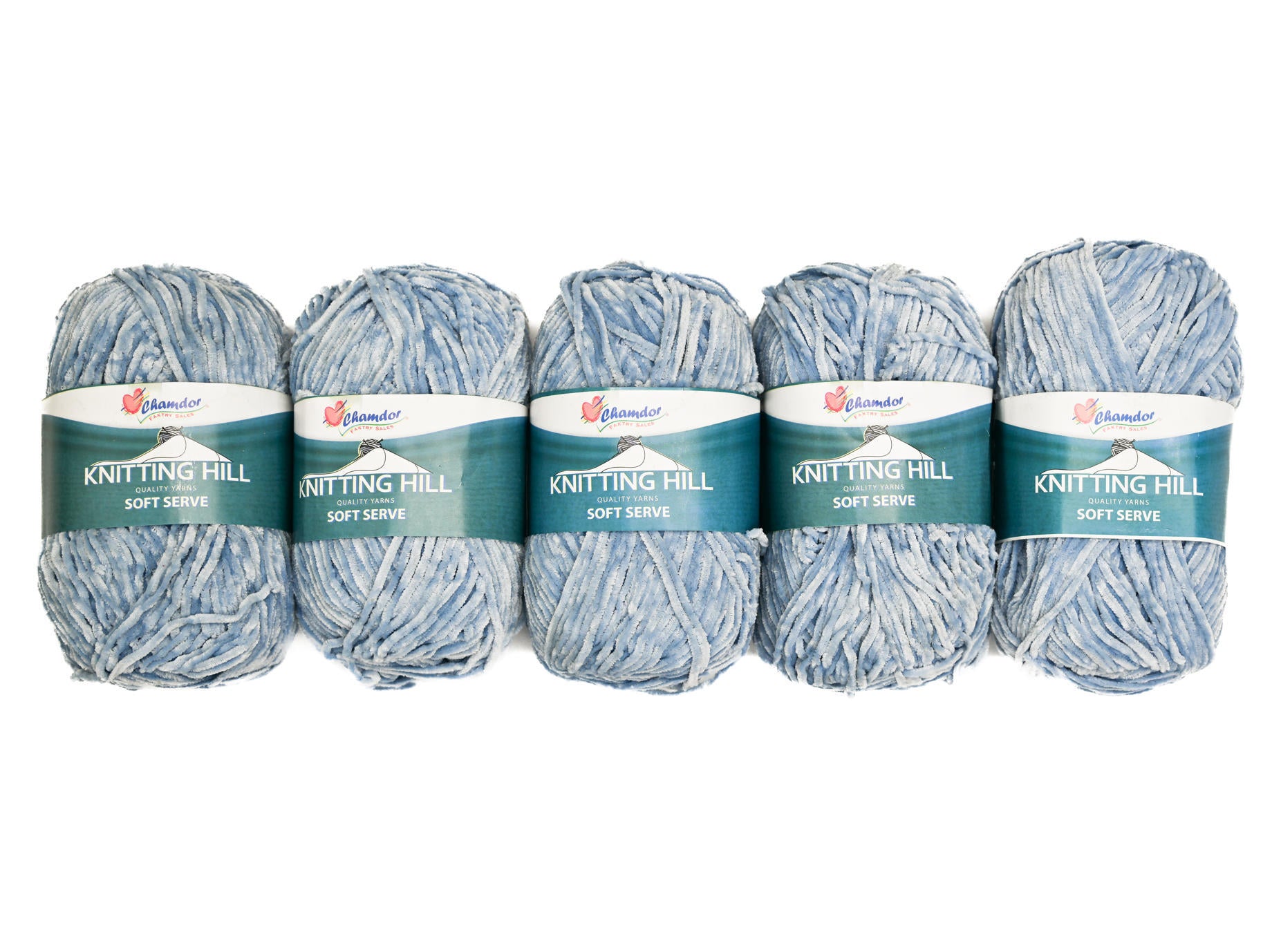5pc 100g Knitting Hill Soft Serve Blue