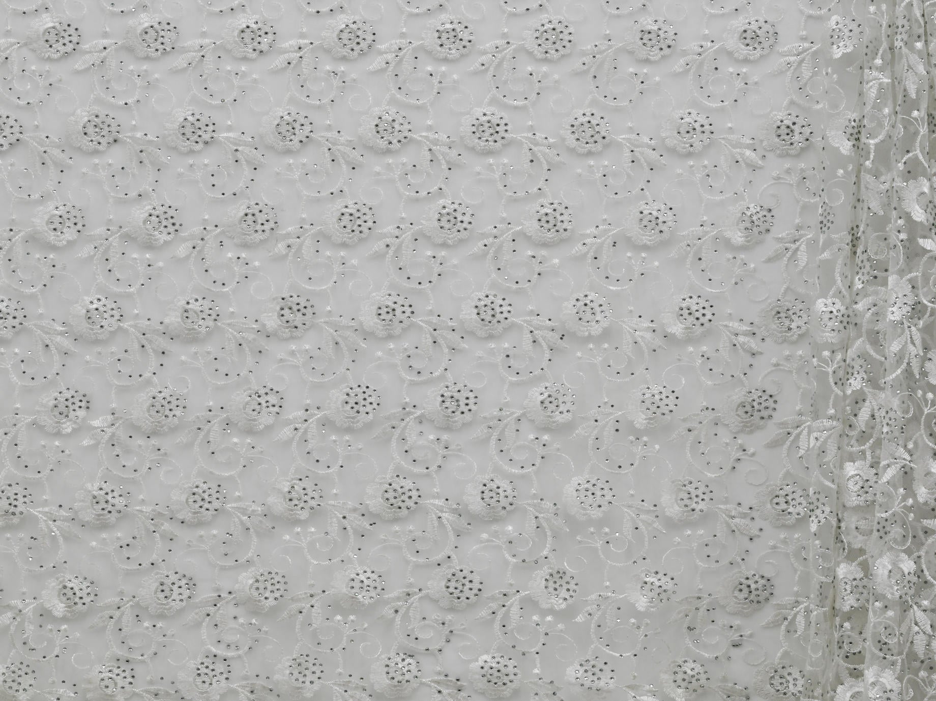 120cm Indo Embroidered Diamond Tulle BF660-2
