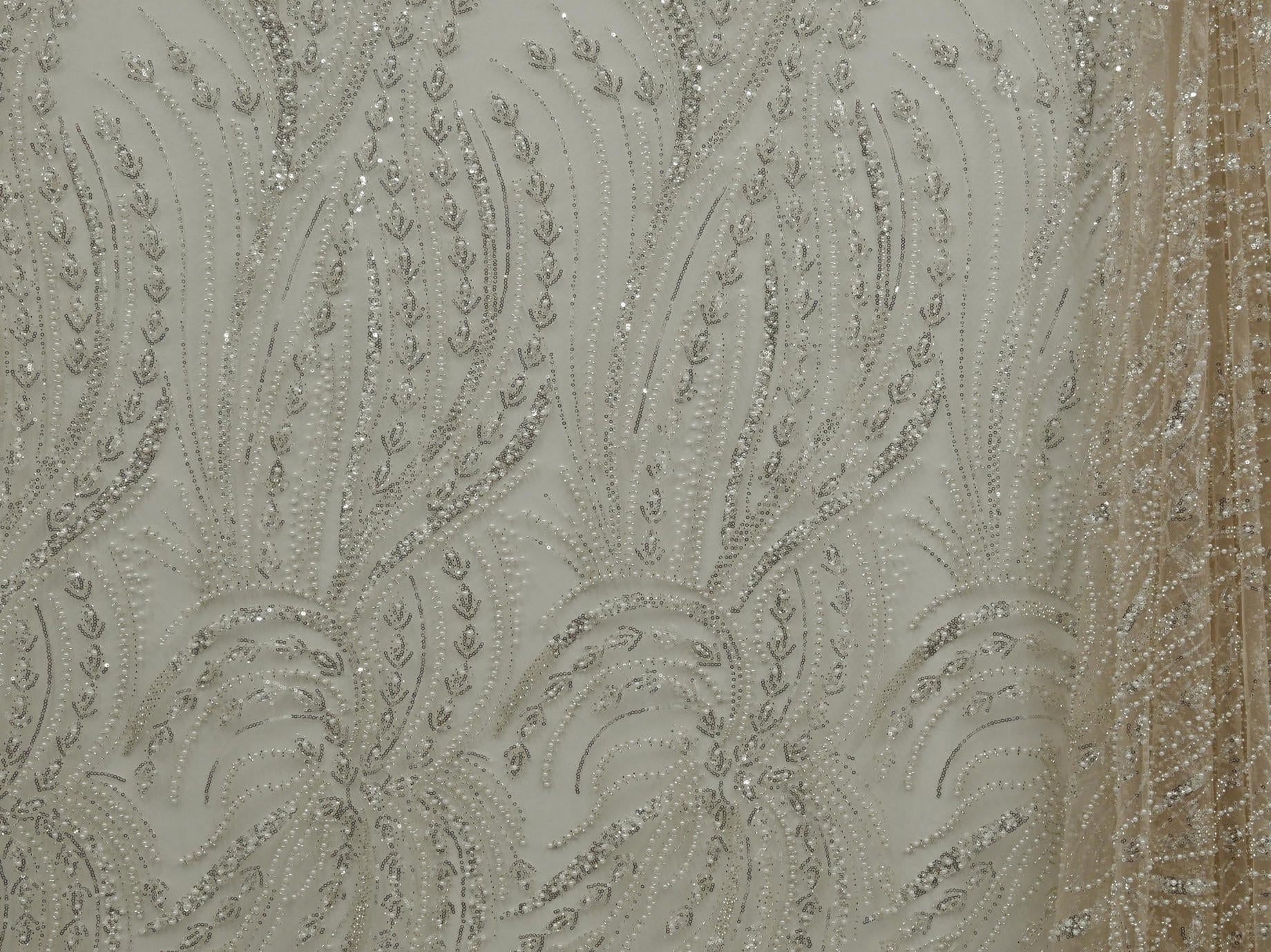 130cm Alma Beaded Sequins Tulle BF701-7
