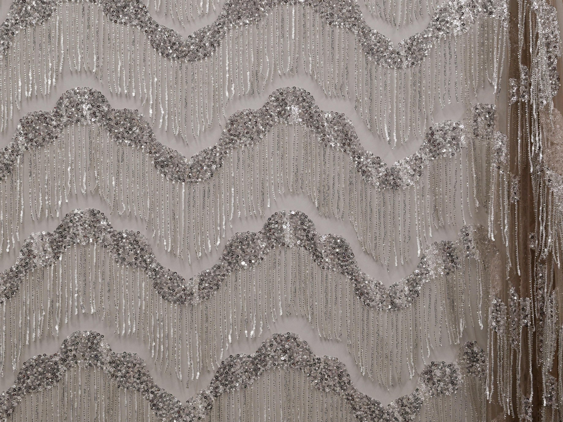 130cm Cassia Beaded Tassels Sequins Tulle BF710-2