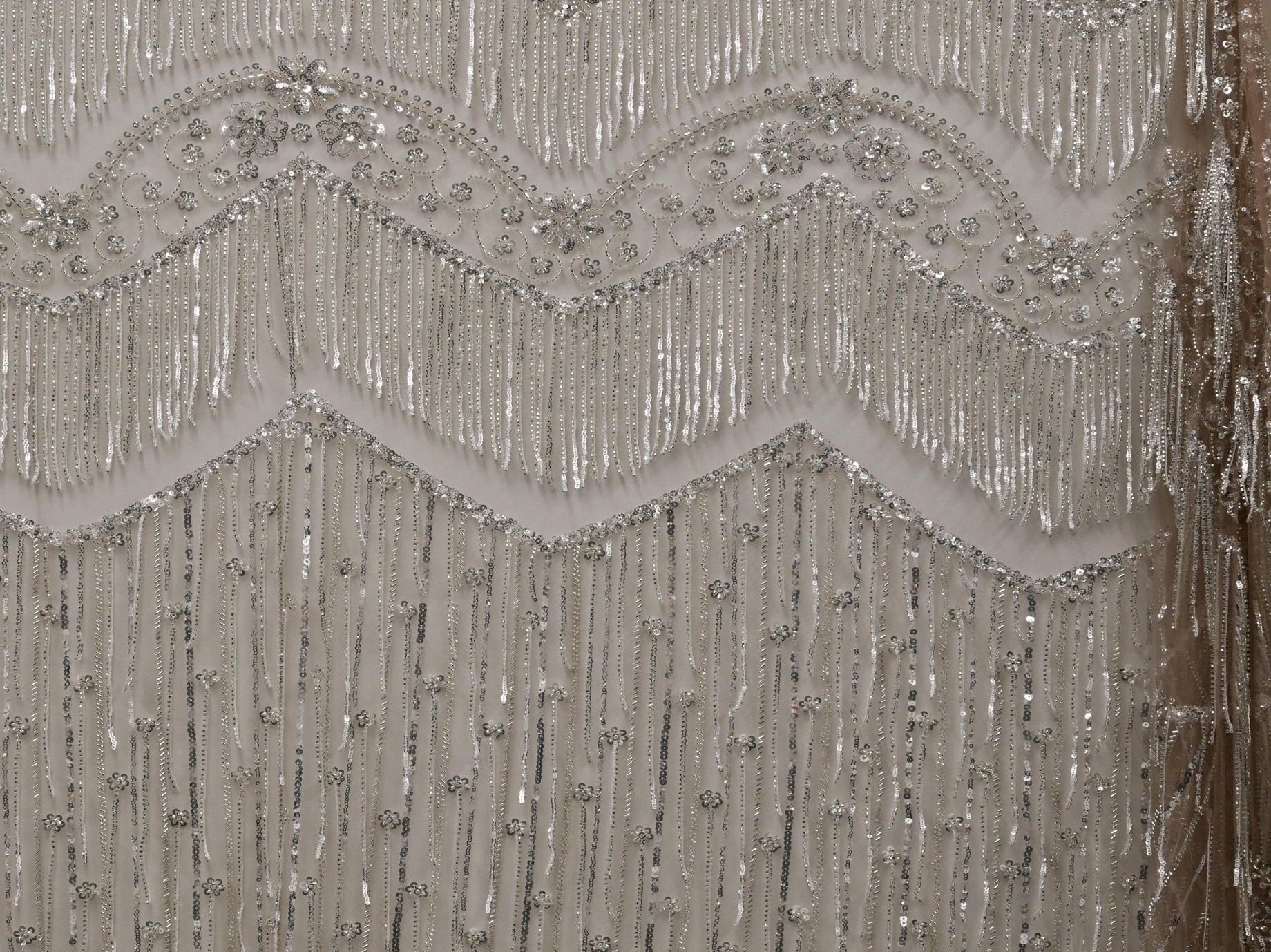 130cm Fia Beaded Tassels Sequins Tulle BF711-2
