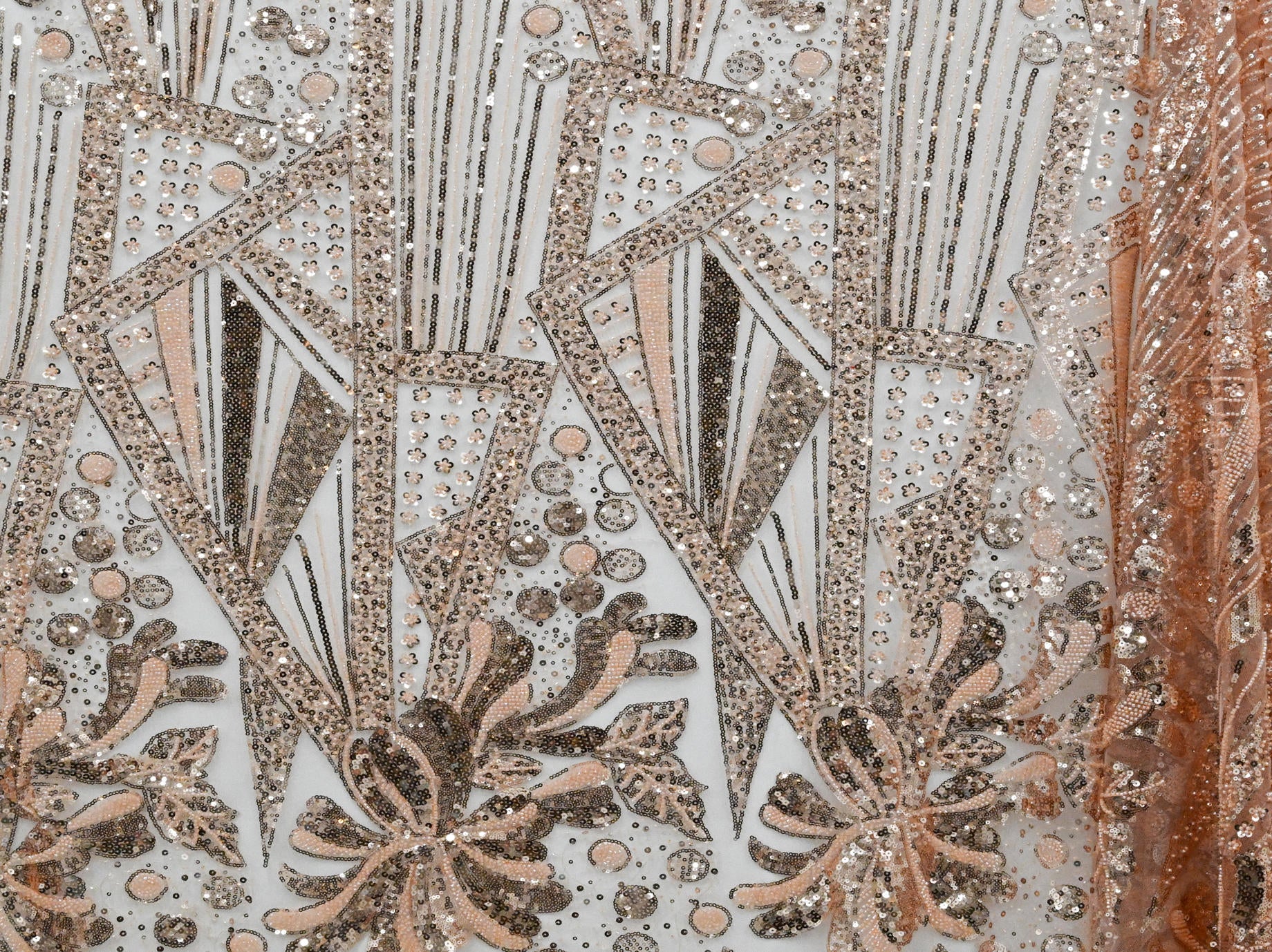 130cm Dazzling Beaded Sequins Tulle BF716-8