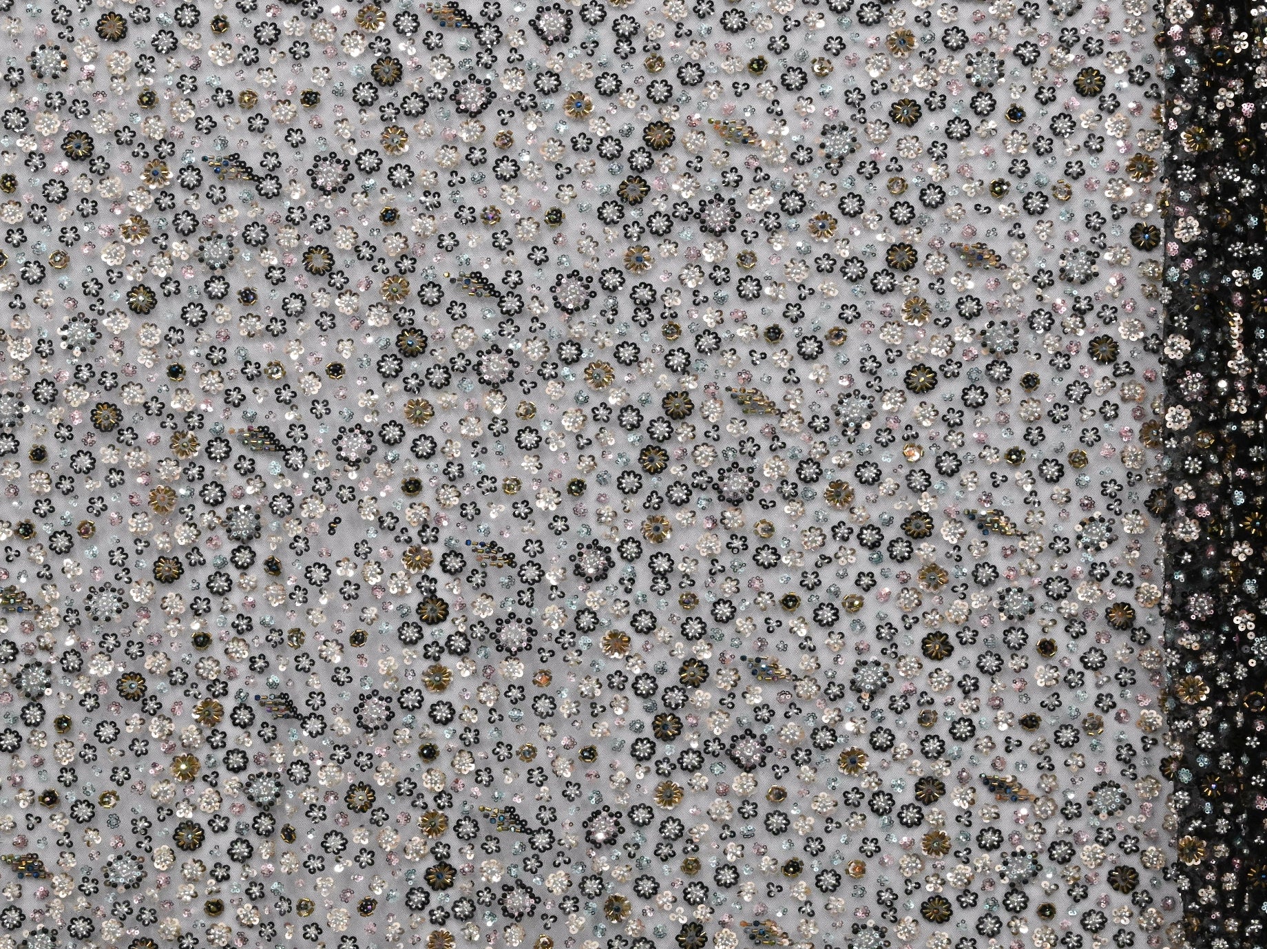 130cm Multi Colour Beaded Sequins Tulle BF717-1