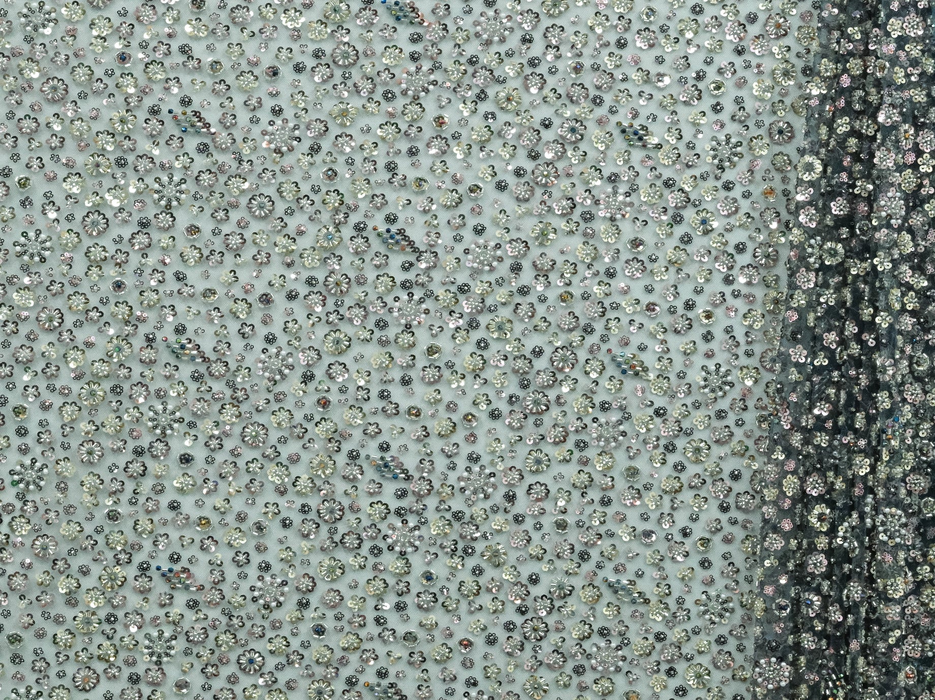 130cm Multi Colour Beaded Sequins Tulle BF717-3