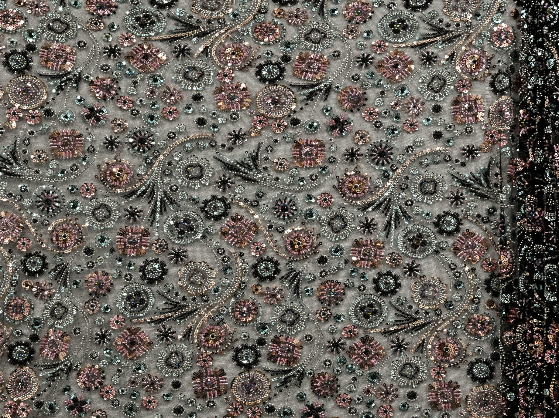 130cm Kaleidoscope Beaded Sequins Tulle BF718-1