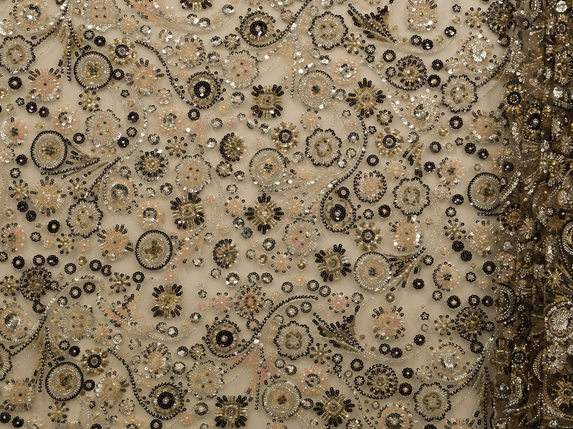 130cm Kaleidoscope Beaded Sequins Tulle BF718-2