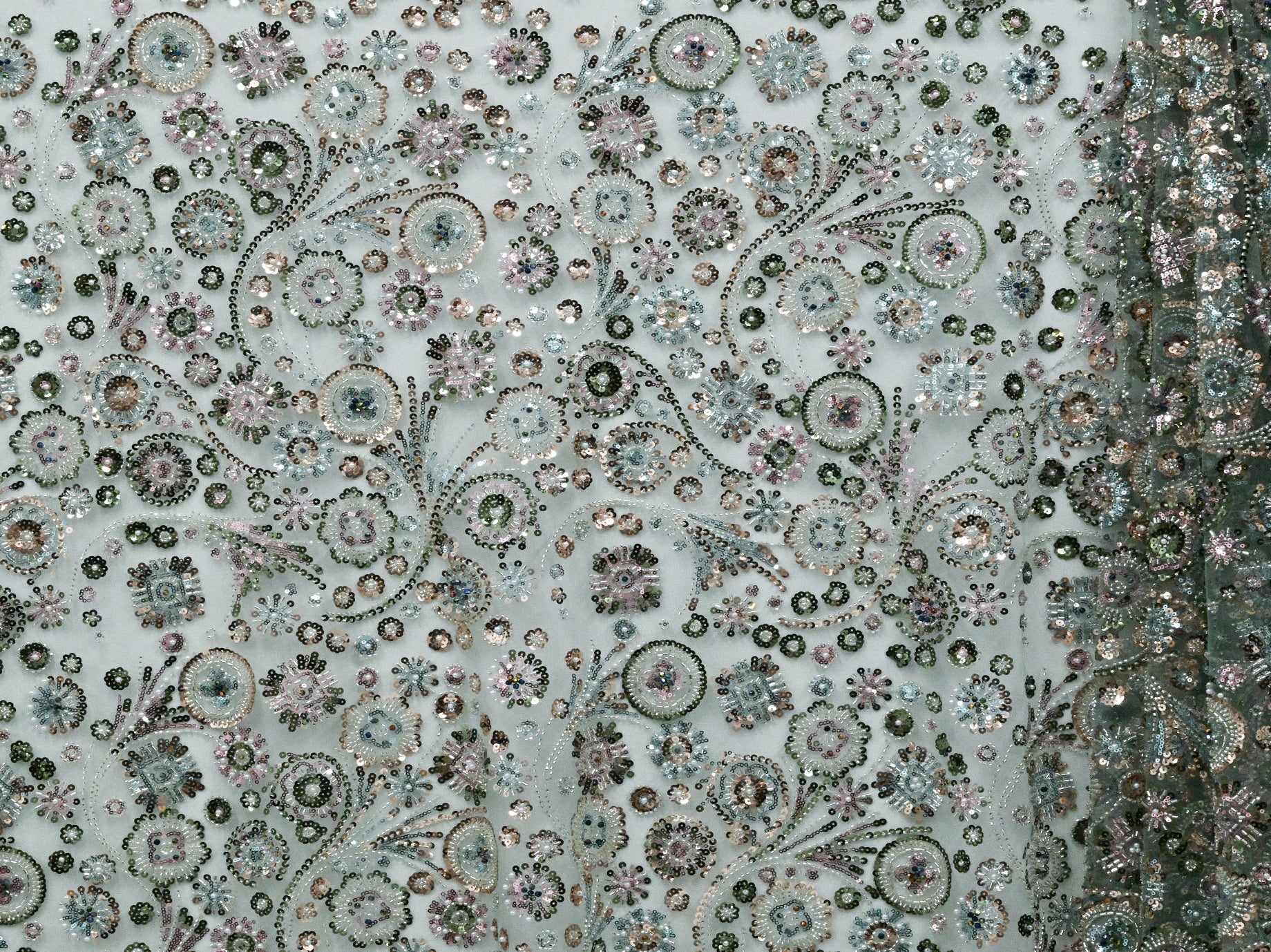 130cm Kaleidoscope Beaded Sequins Tulle BF718-6